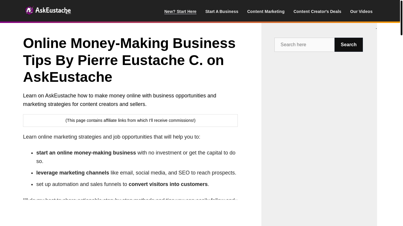 website screenshot of https://askeustache.pages.dev/