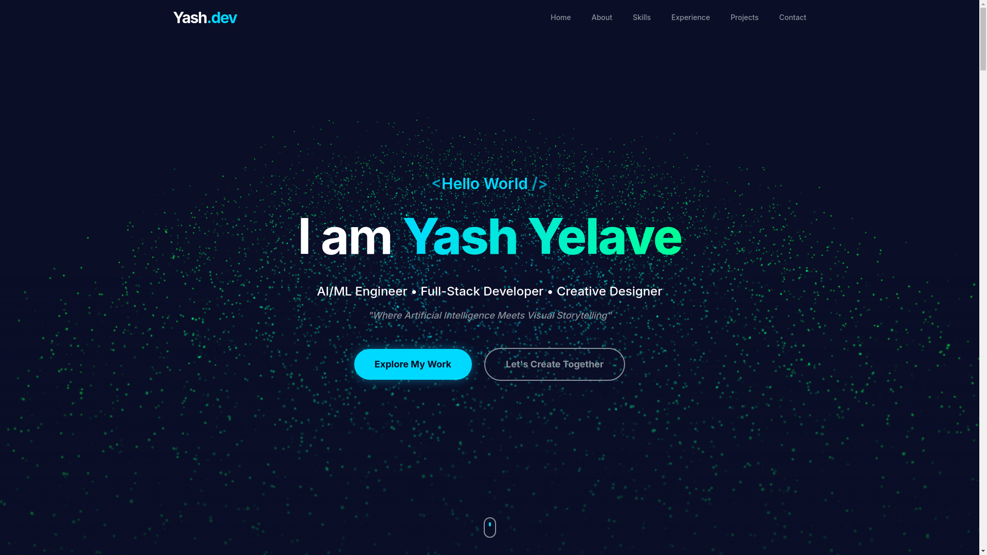 website screenshot of https://yashyelave.pages.dev/