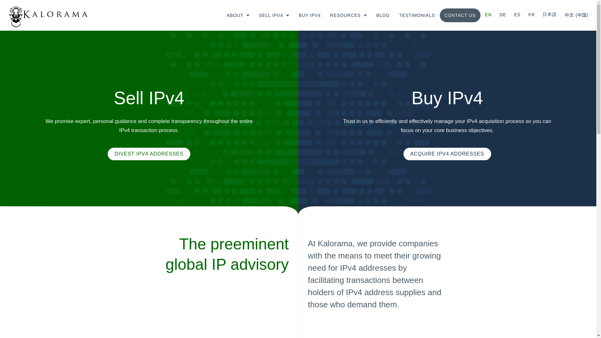 website screenshot of https://kalorama.com/