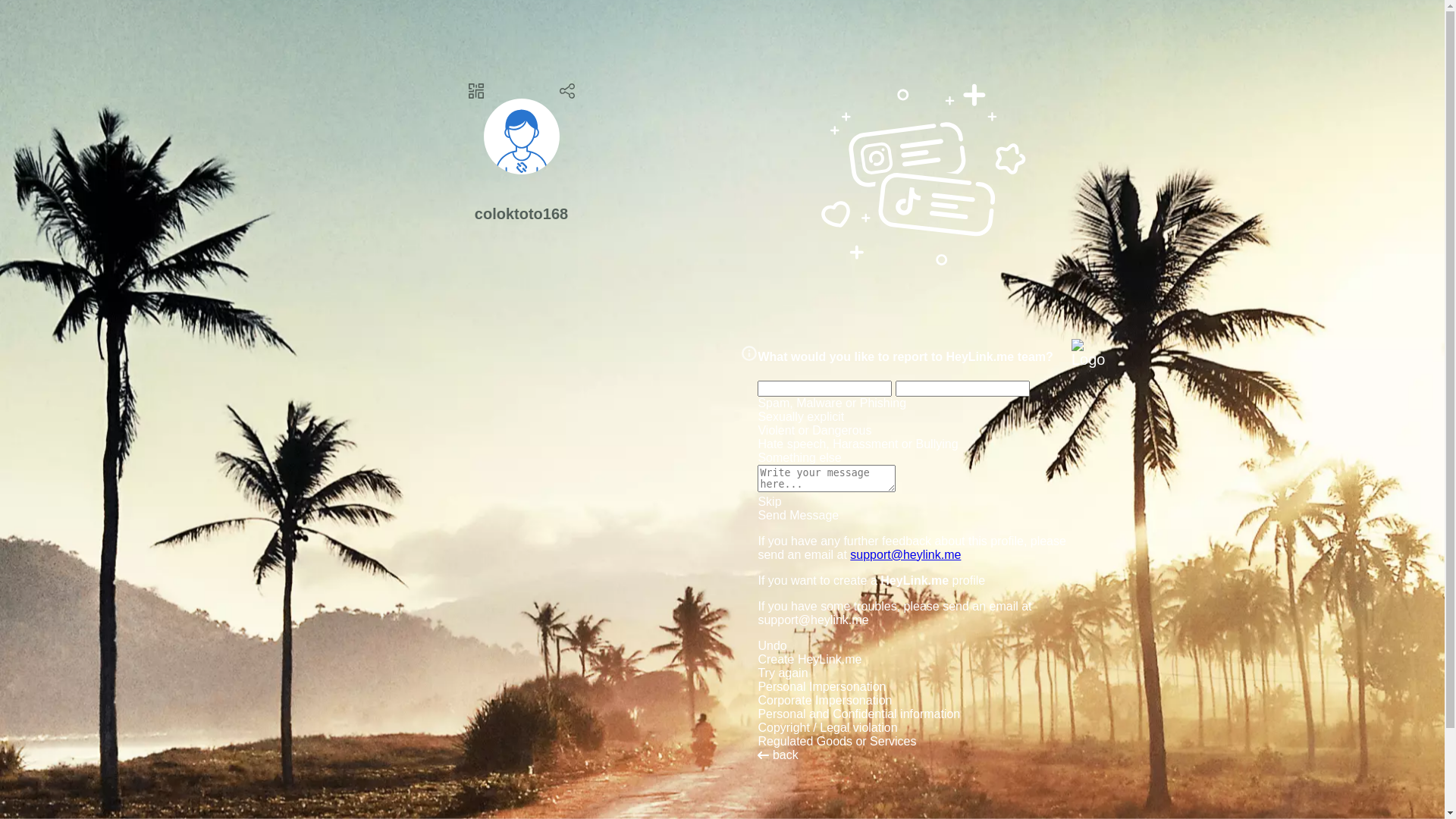 website screenshot of https://coloktoto168.link/