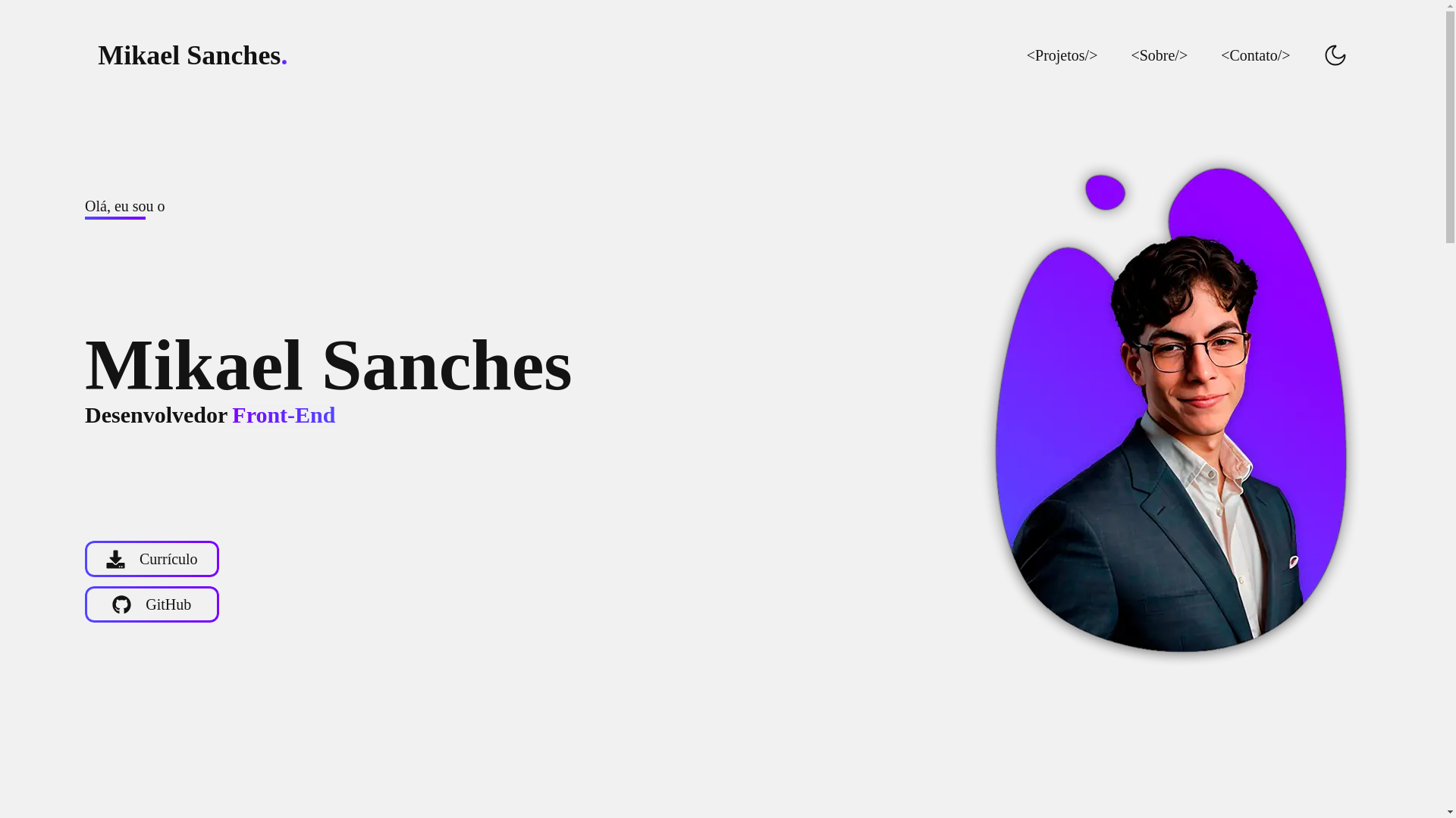 website screenshot of https://mikaelsanches.com.br/