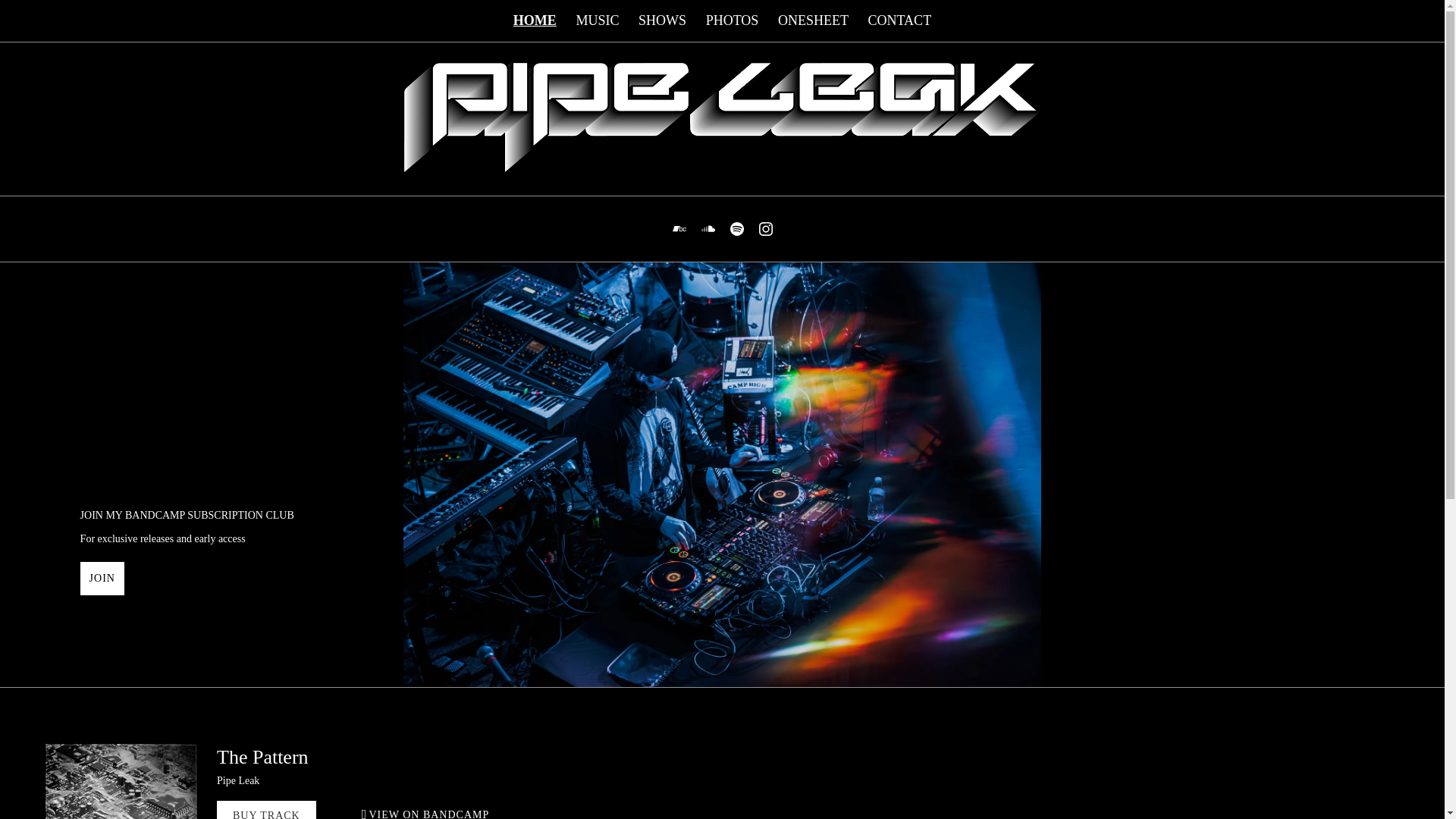 website screenshot of https://pipeleakmusic.com/