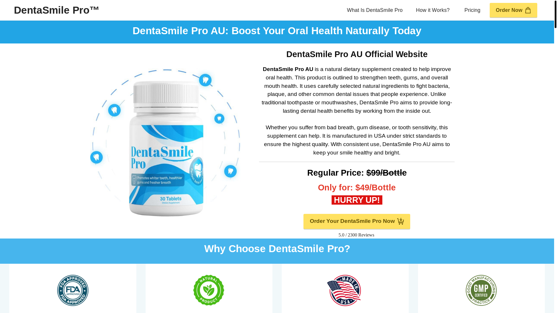 website screenshot of https://dentasmilepro.au/