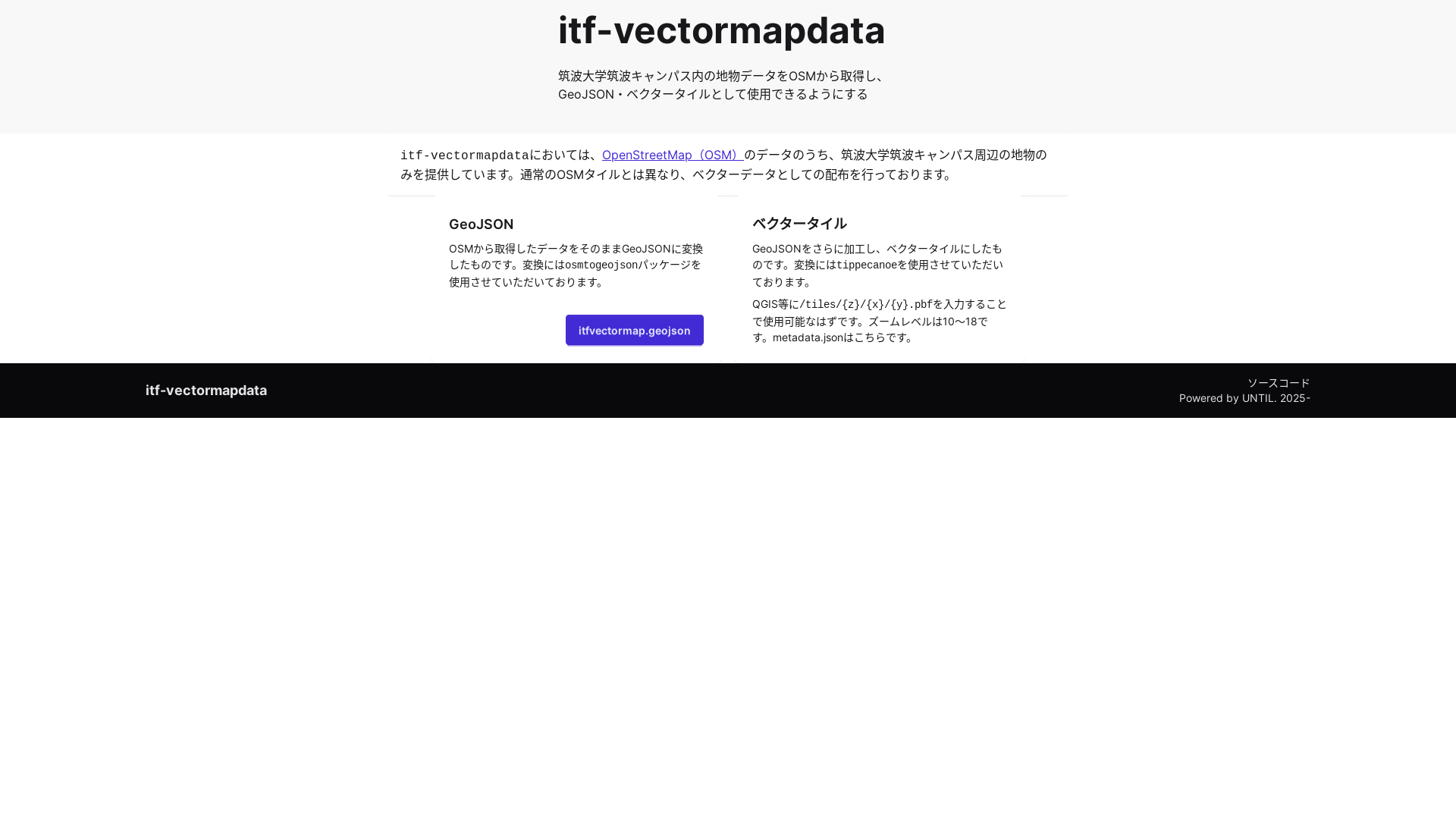 website screenshot of https://itf-vectormapdata.pages.dev/