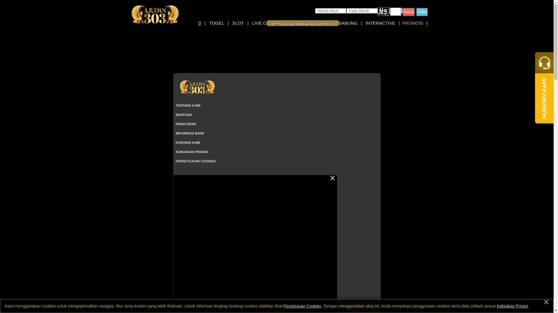 website screenshot of https://ajudan303daftar.com/