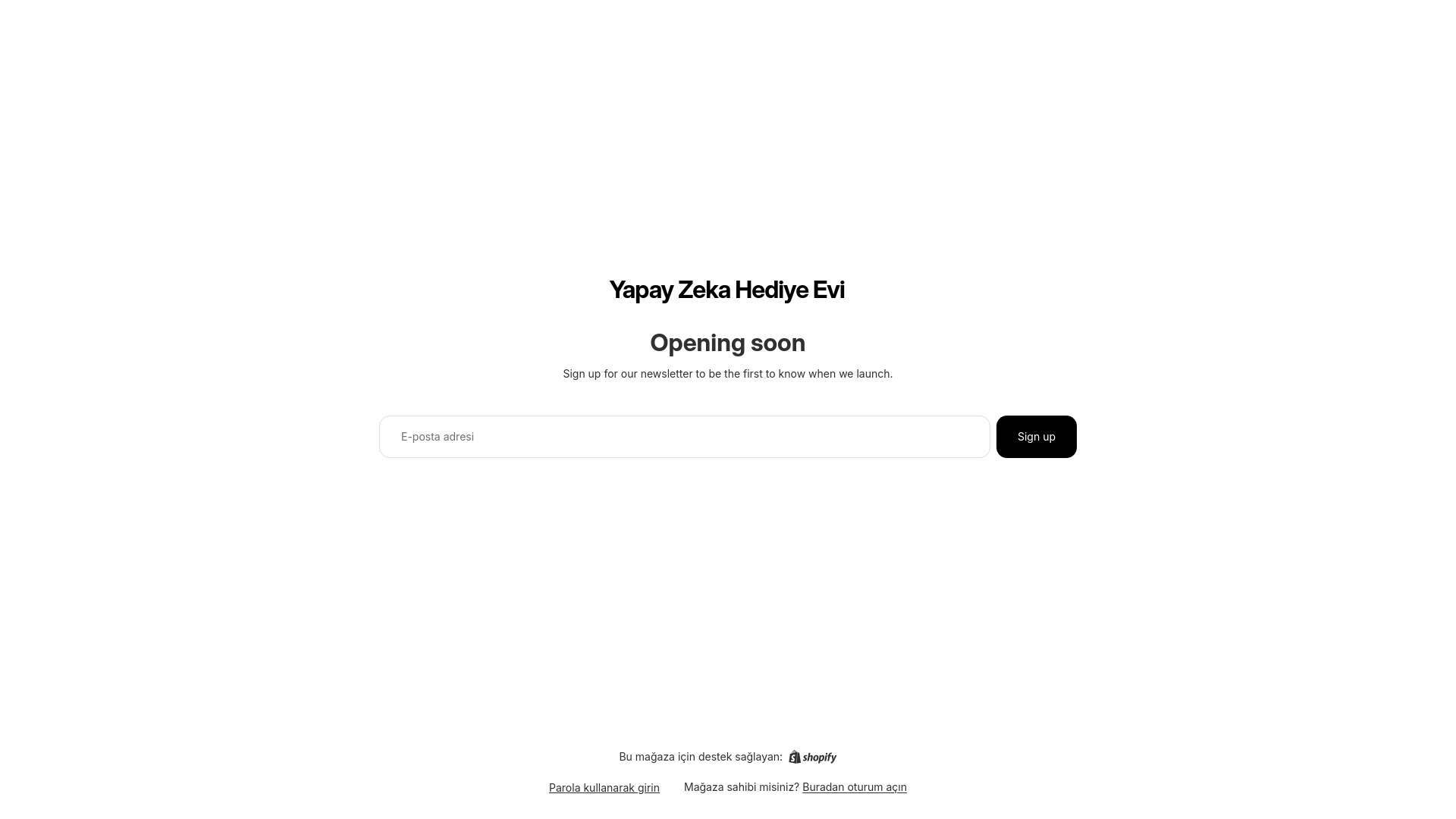 website screenshot of https://yapayzekahediyeevi.com/