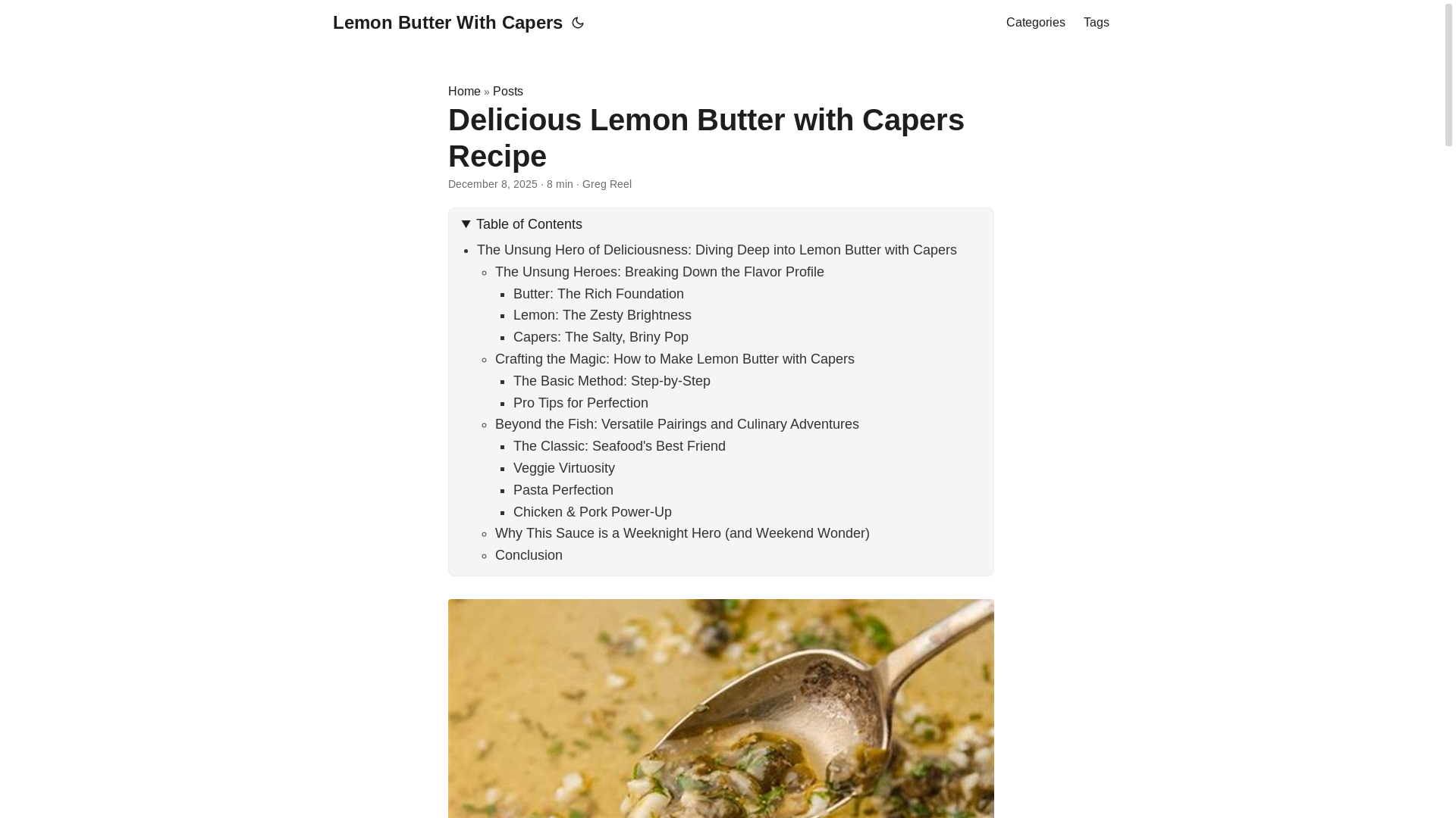 website screenshot of https://lemonbutterwithcapers.pages.dev/