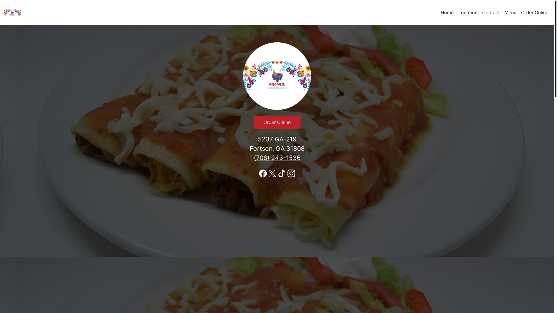 website screenshot of https://molcajetemexicanrestaurantga.com/