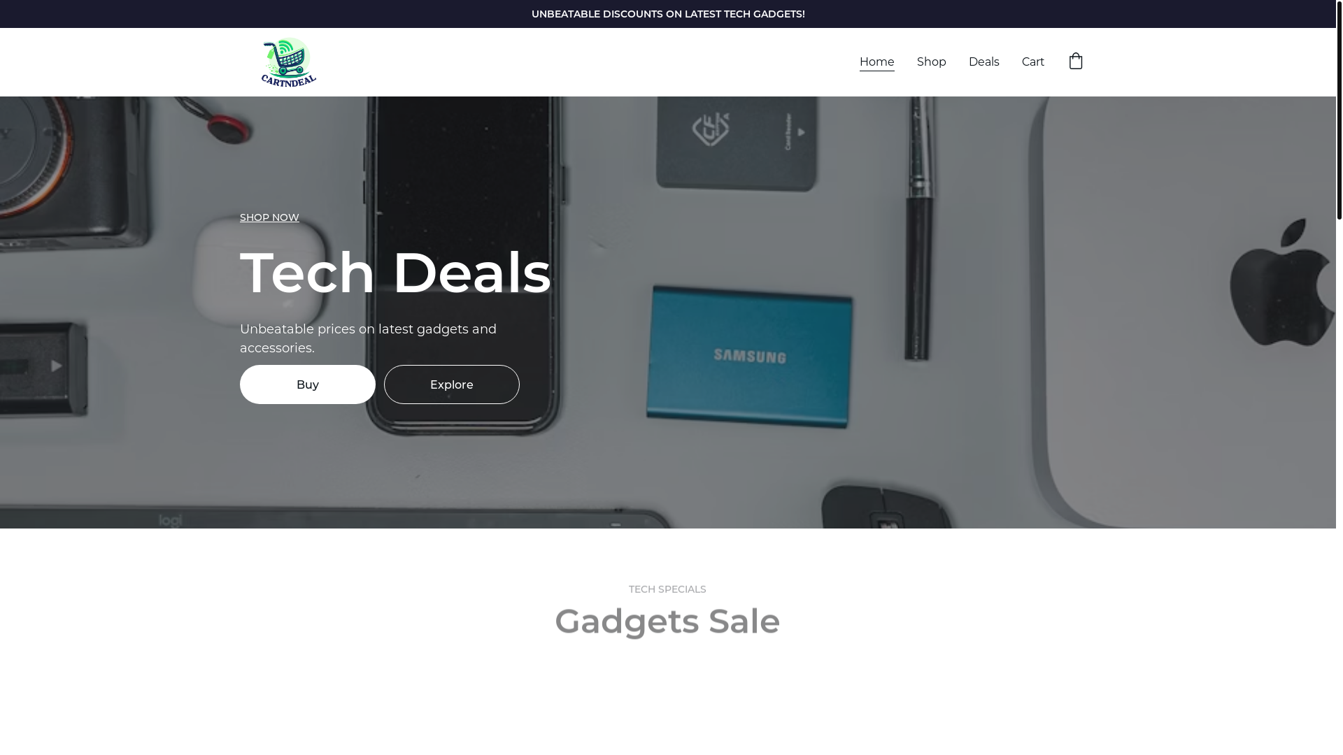 website screenshot of https://cartndeal.online/