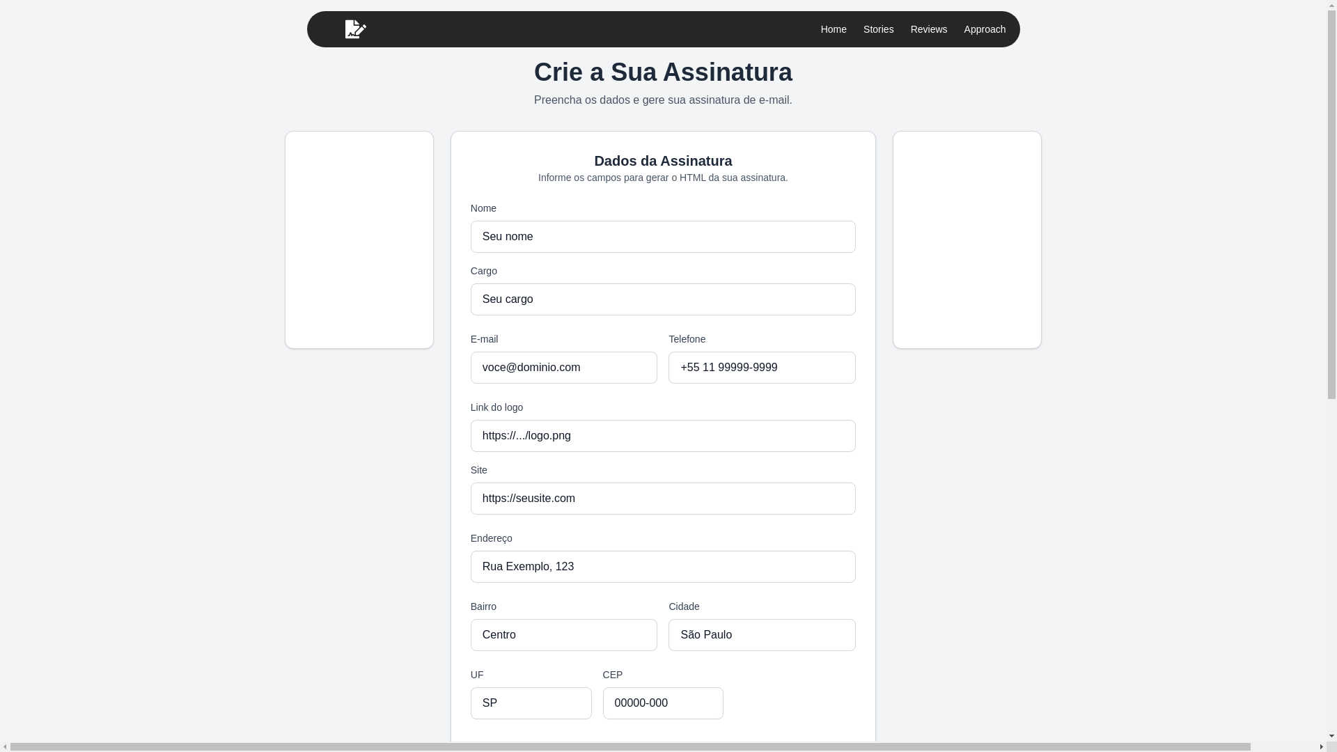 website screenshot of https://suaassinatura.com.br/