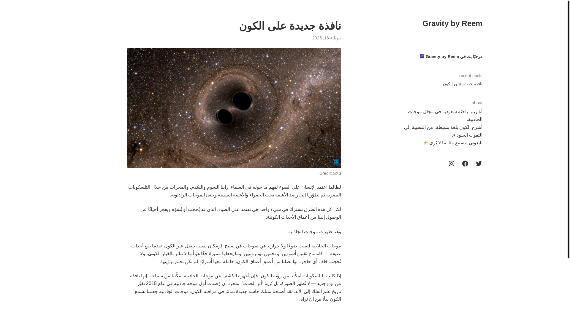website screenshot of https://gravitybyreem.blog/
