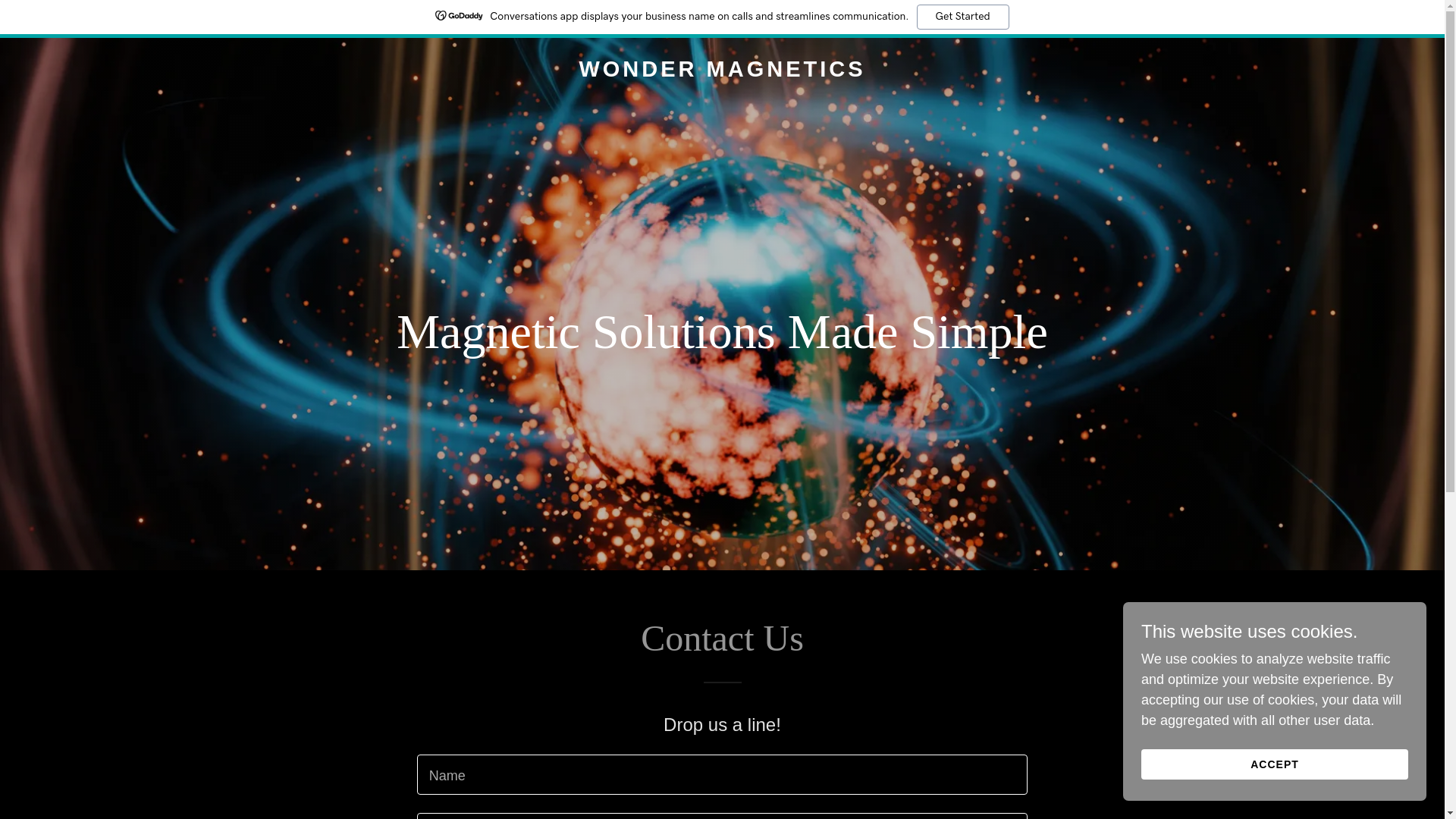 website screenshot of https://wondermagnetics.com/