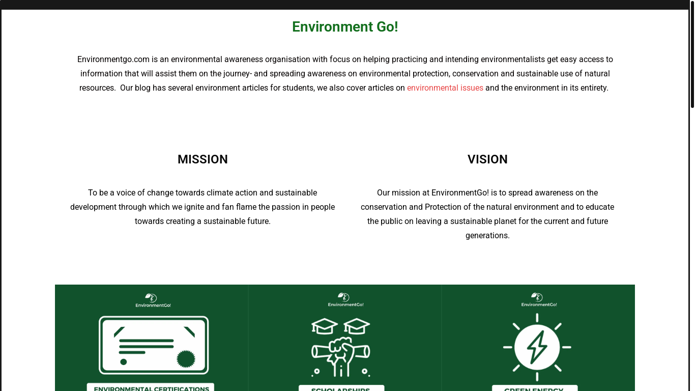 website screenshot of https://environmentgo.com/