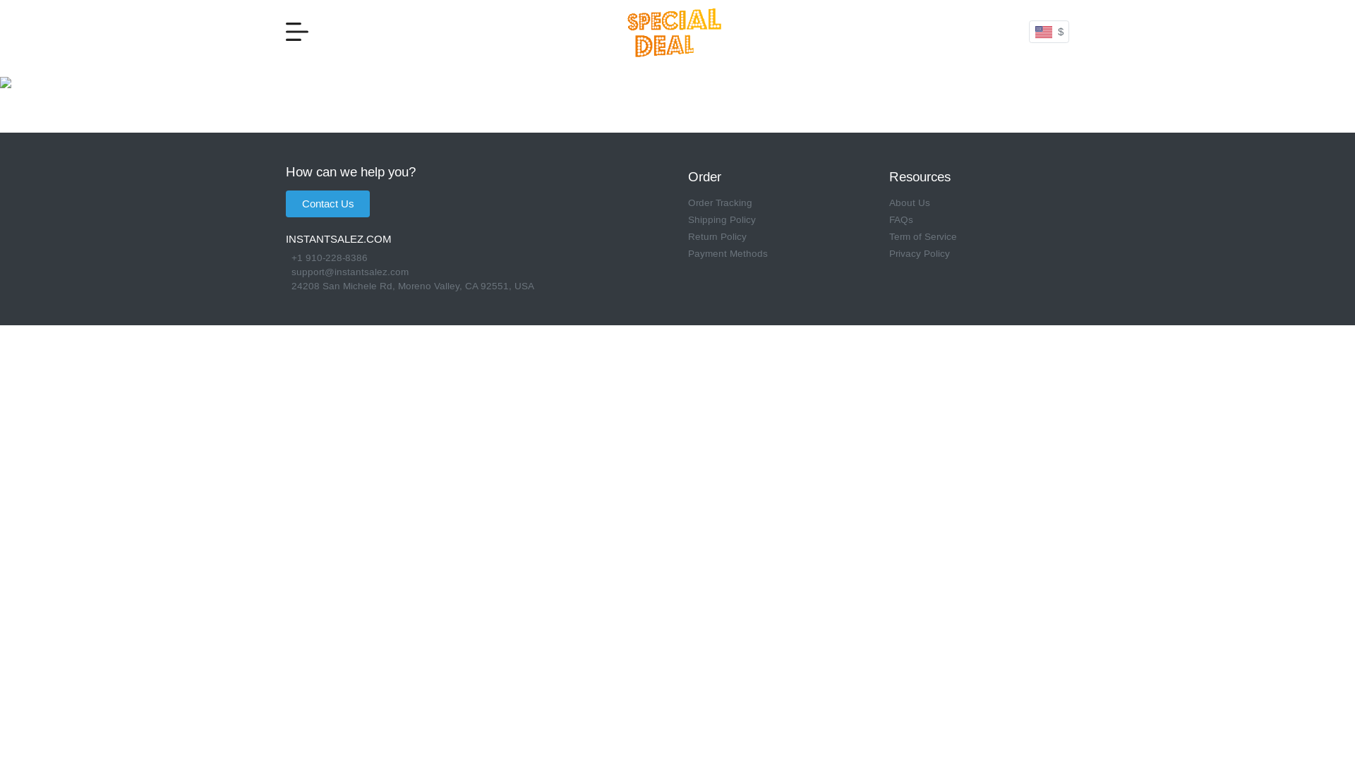 website screenshot of https://instantsalez.com/