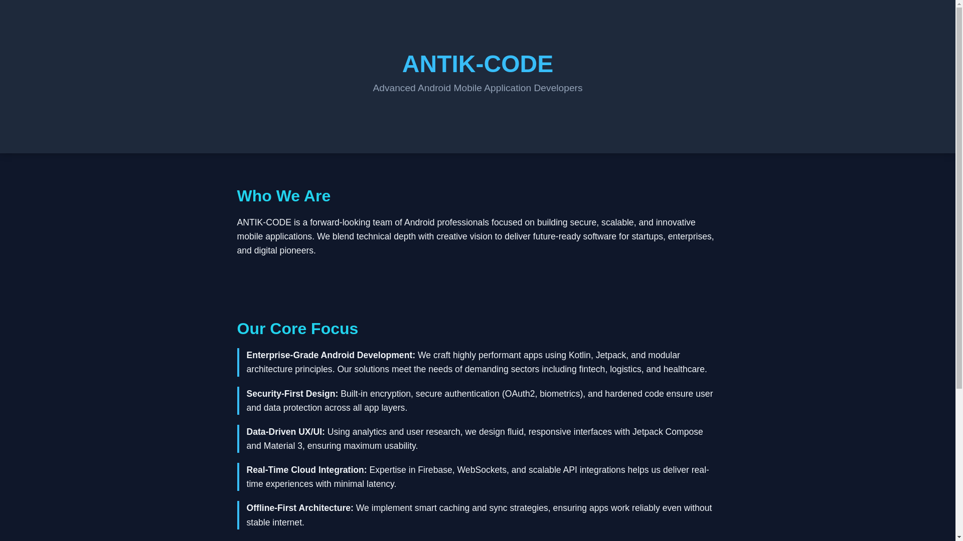 website screenshot of https://antik-code.site/