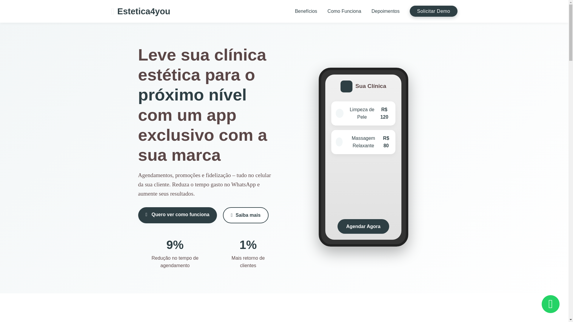 website screenshot of https://estetica4you.com.br/