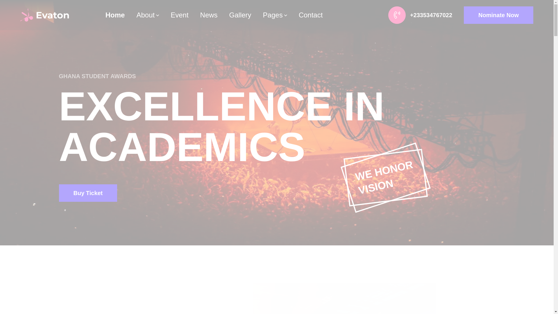 website screenshot of https://ghanastudentawards.com/