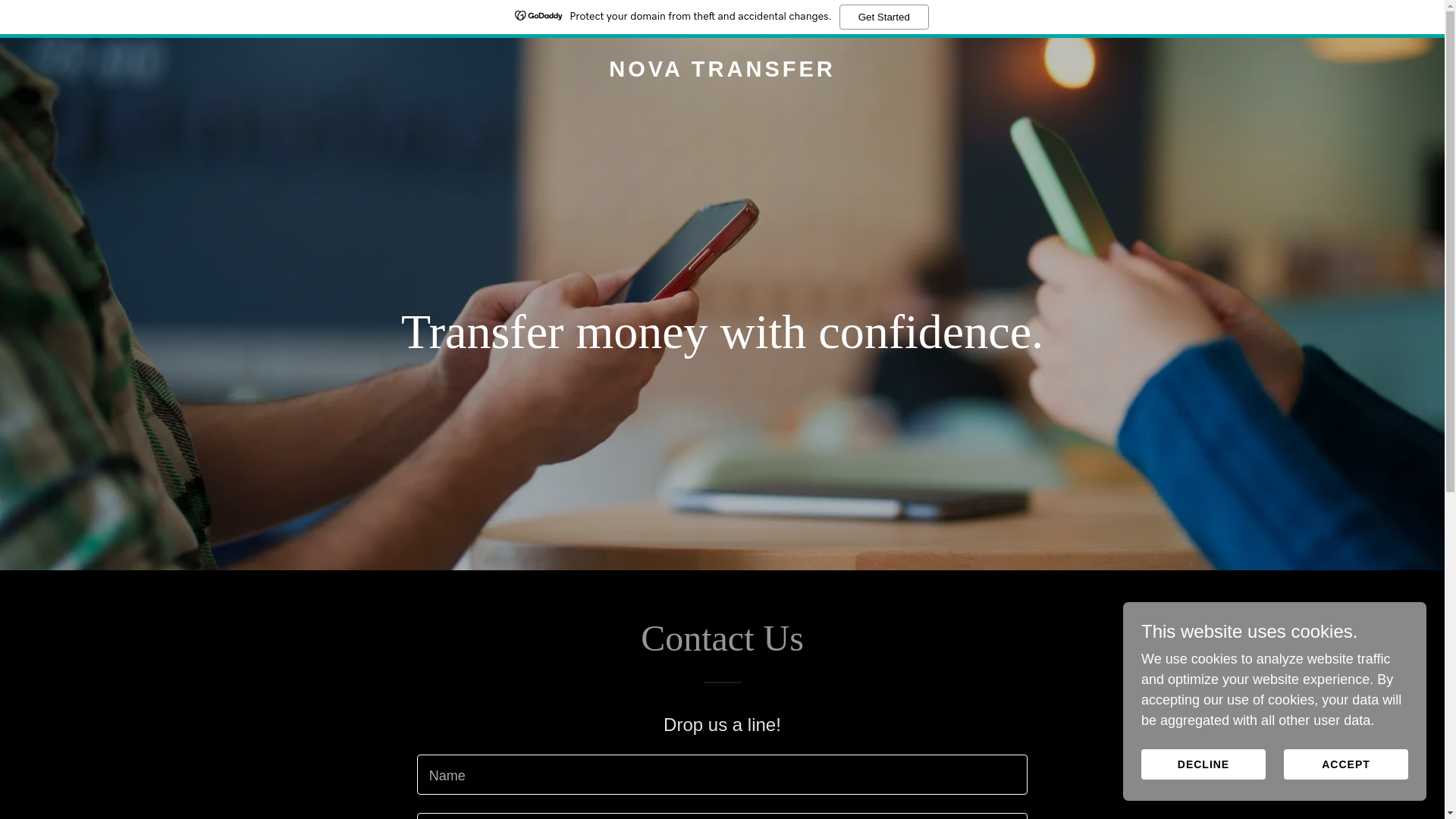 website screenshot of https://novatranfer.com/