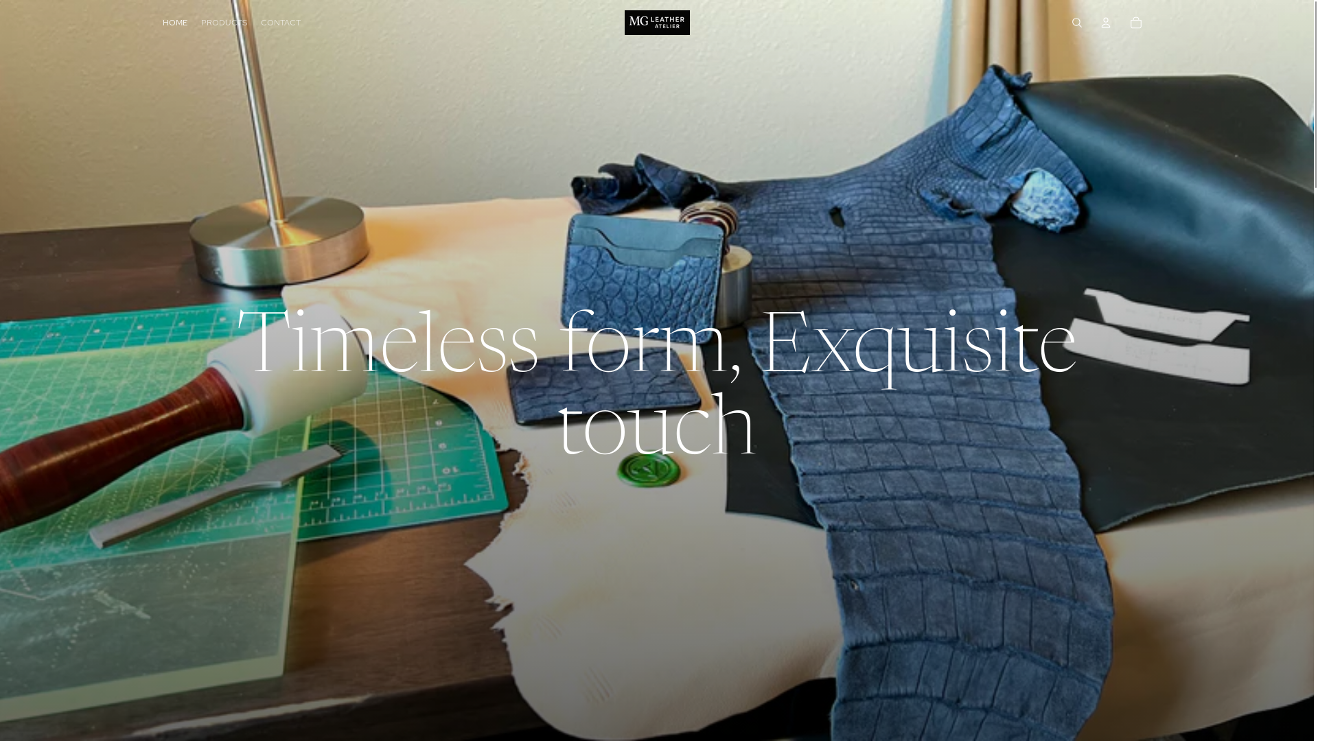 website screenshot of https://mgleatheratelier.store/