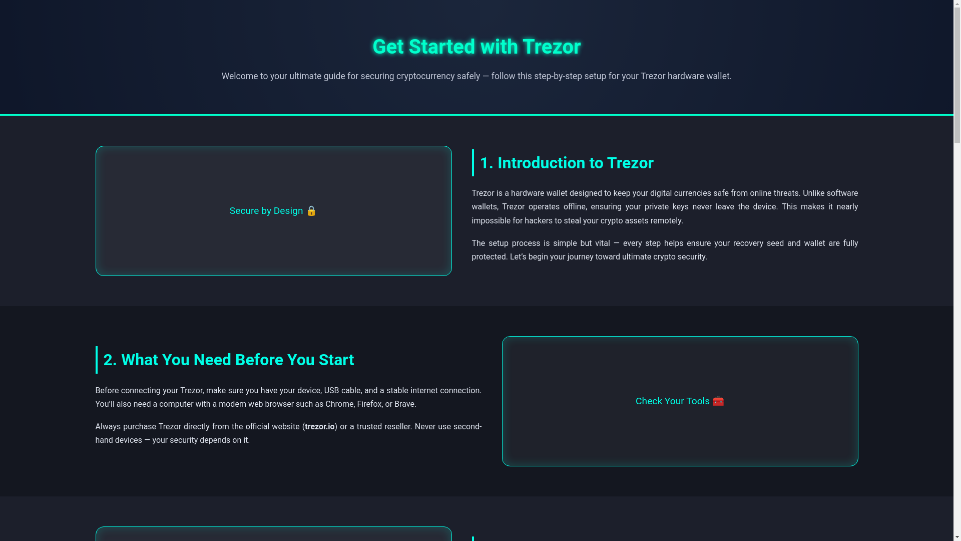 website screenshot of https://overview-start-trezr-io-us.pages.dev/