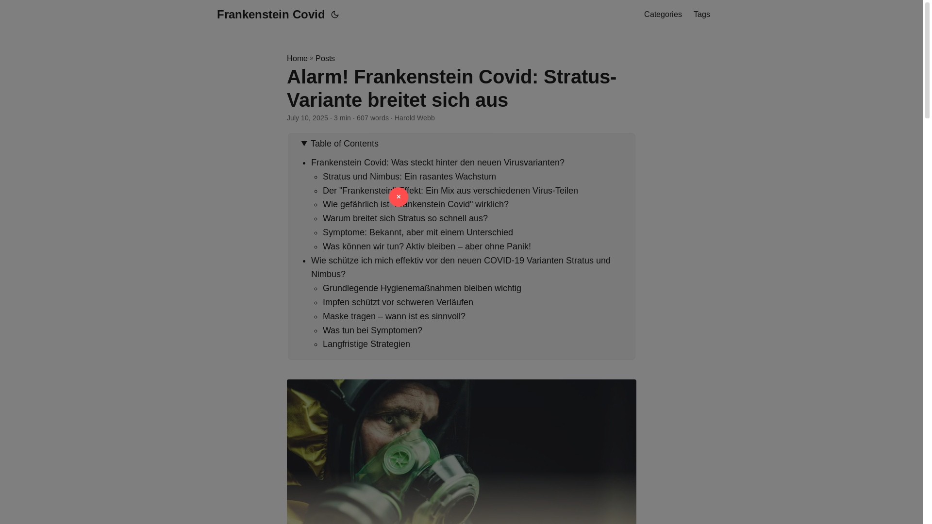 website screenshot of https://frankenstein-covid.pages.dev/