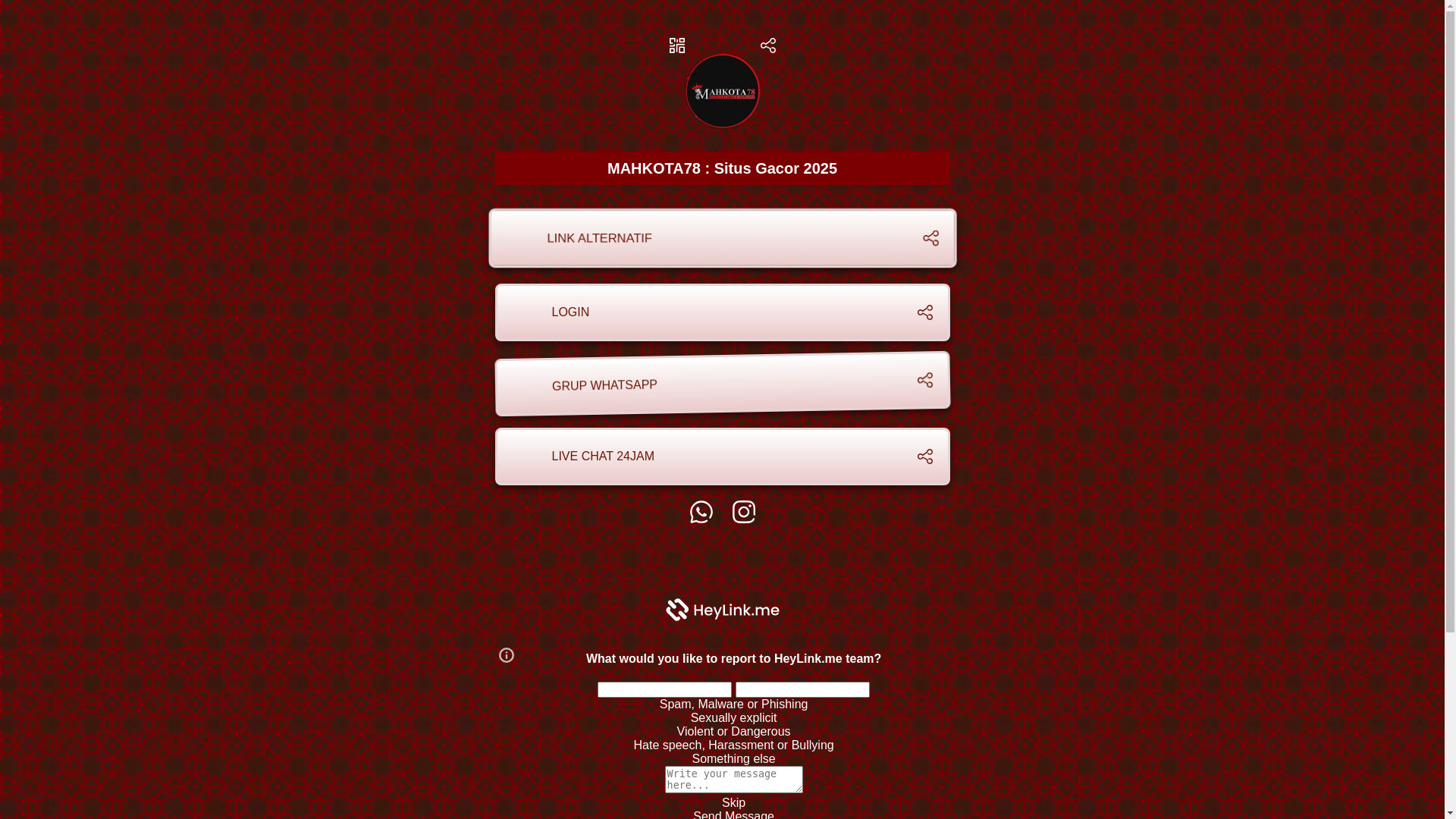 website screenshot of https://mahkotagacor25.link/