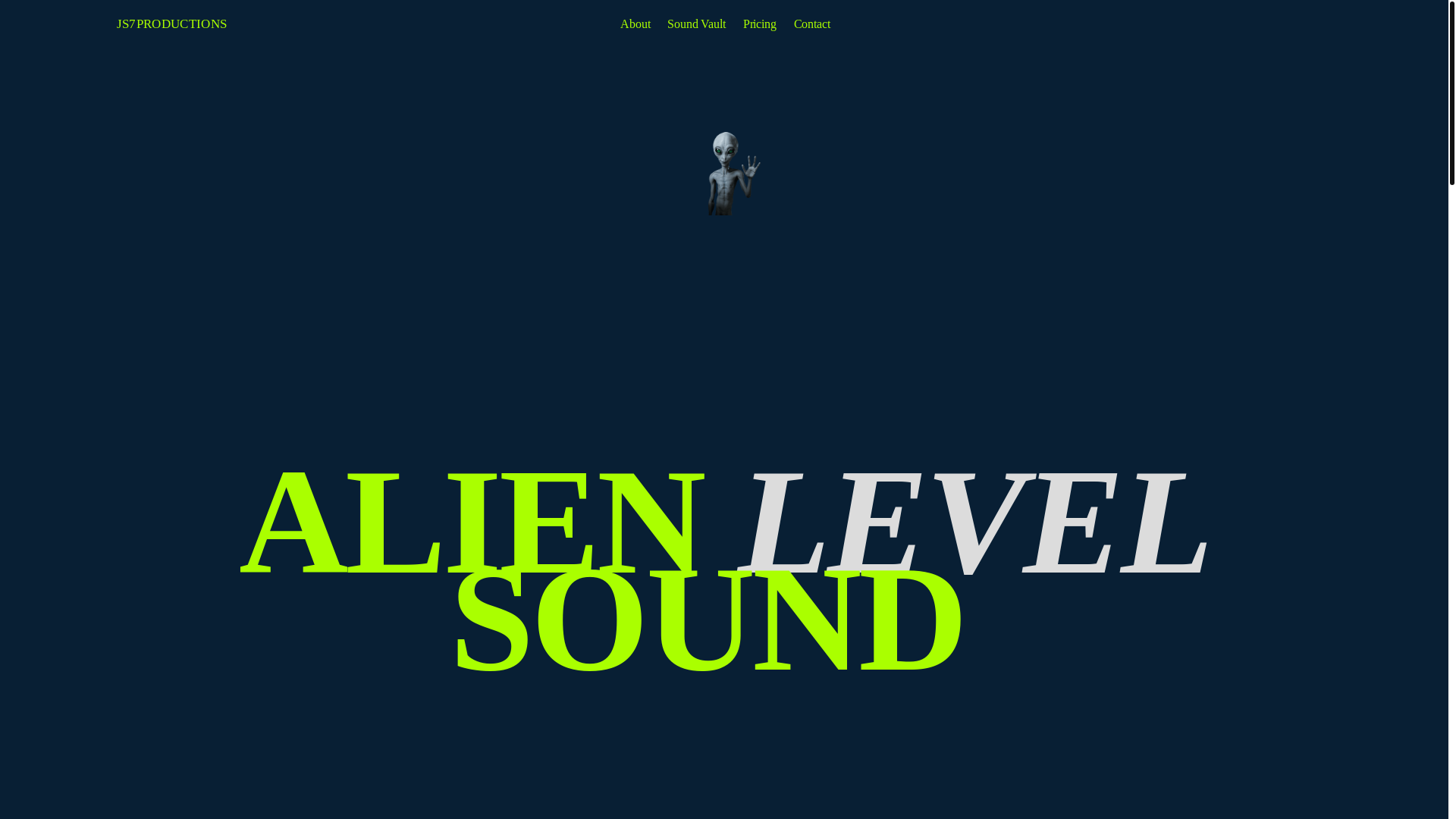 website screenshot of https://alienlevelaudio.com/