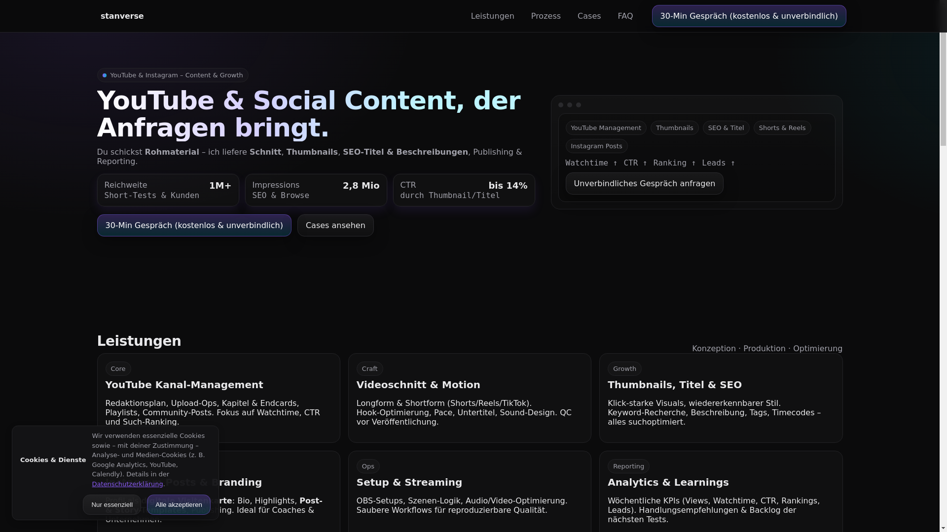 website screenshot of https://stanverse.pages.dev/