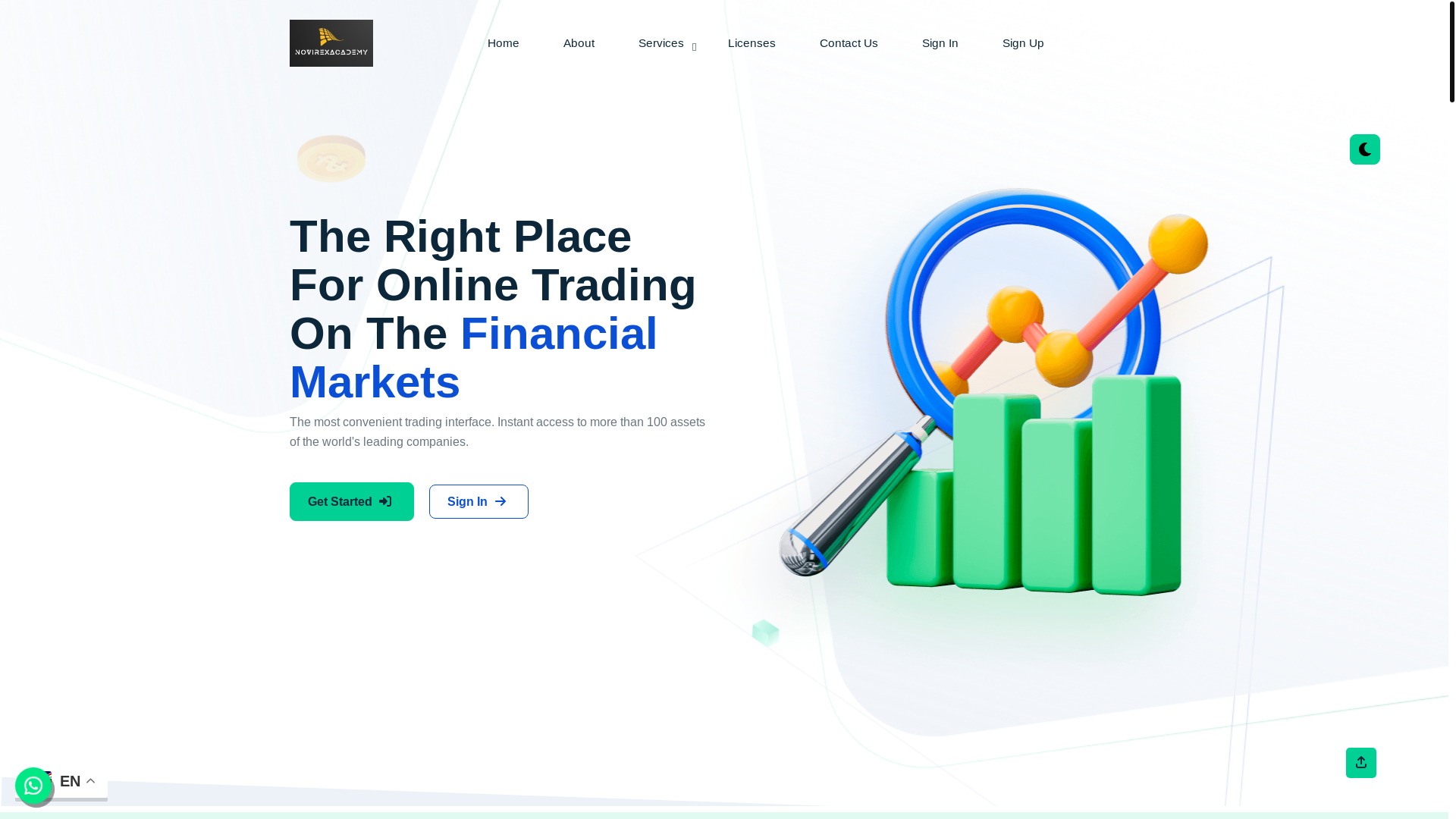 website screenshot of https://novirexacademy.com/