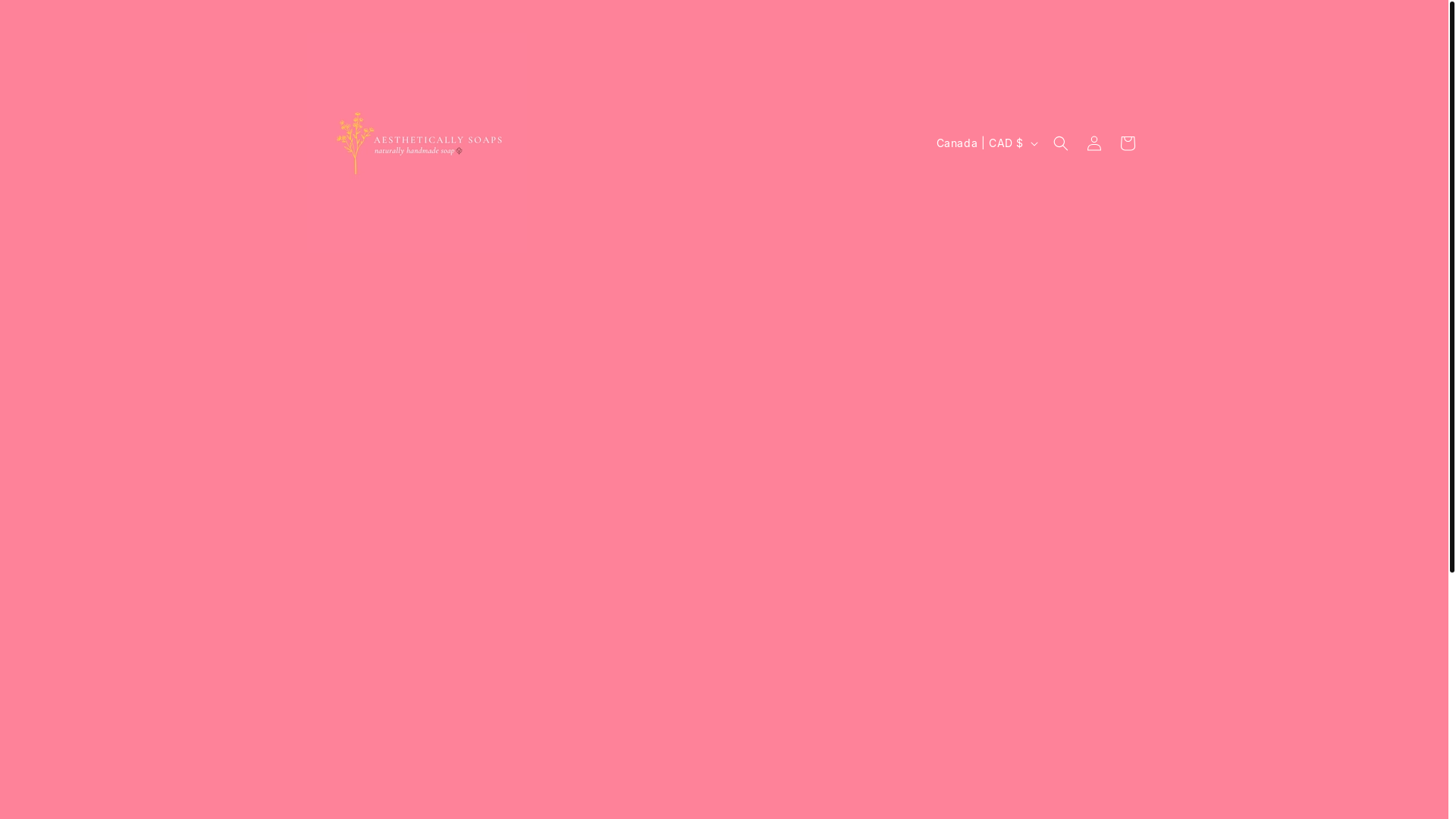 website screenshot of https://aestheticallysoaps.ca/