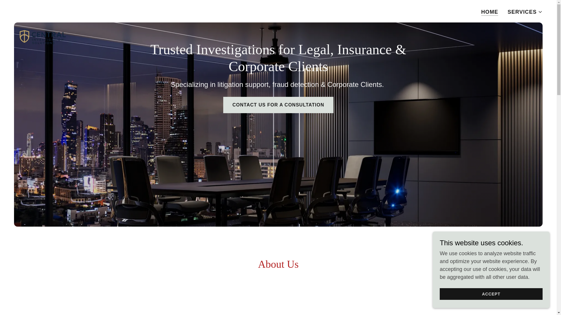 website screenshot of https://centralinvestigator.com/