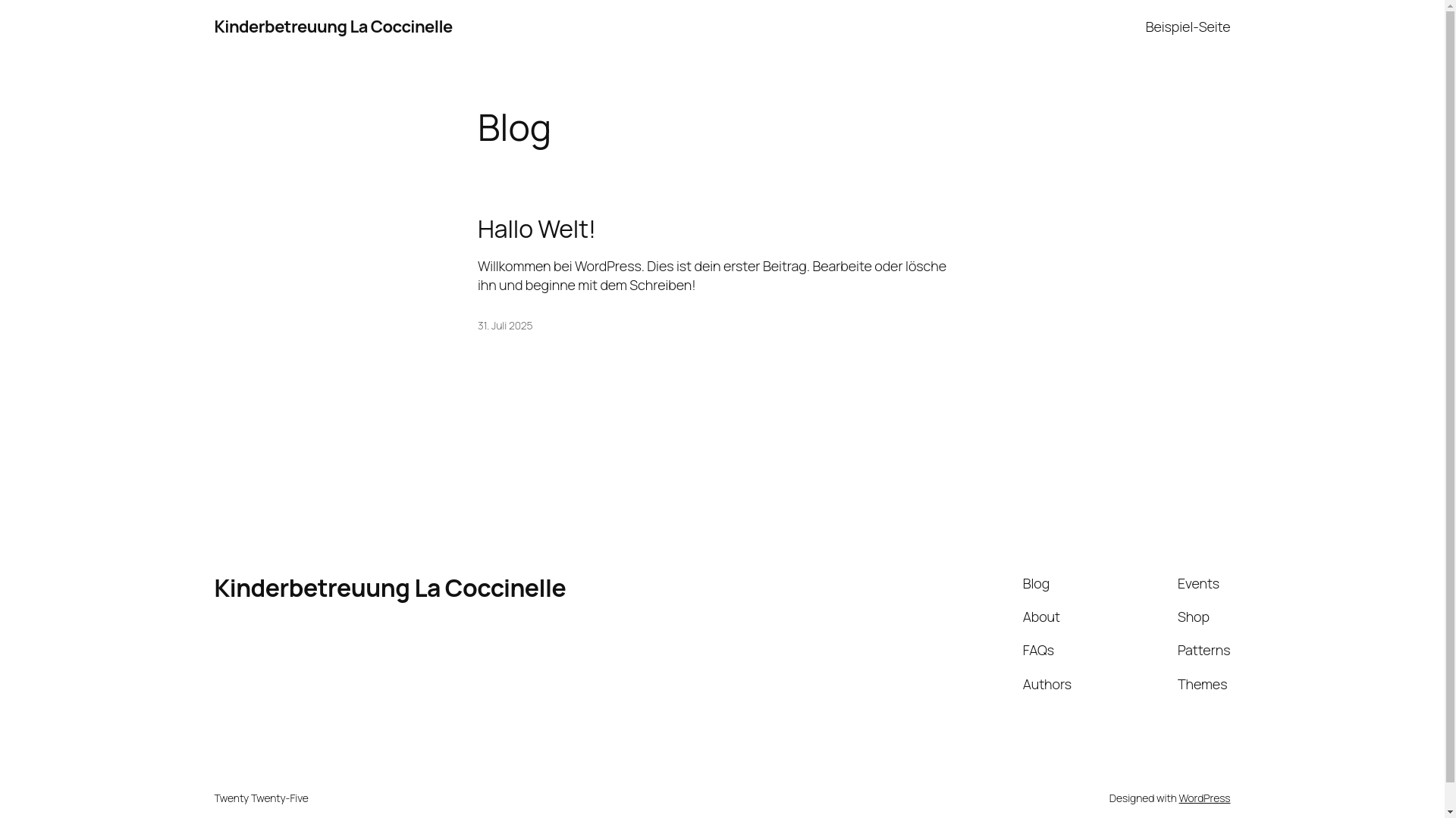website screenshot of https://kinderbetreuung-lacoccinelle.de/