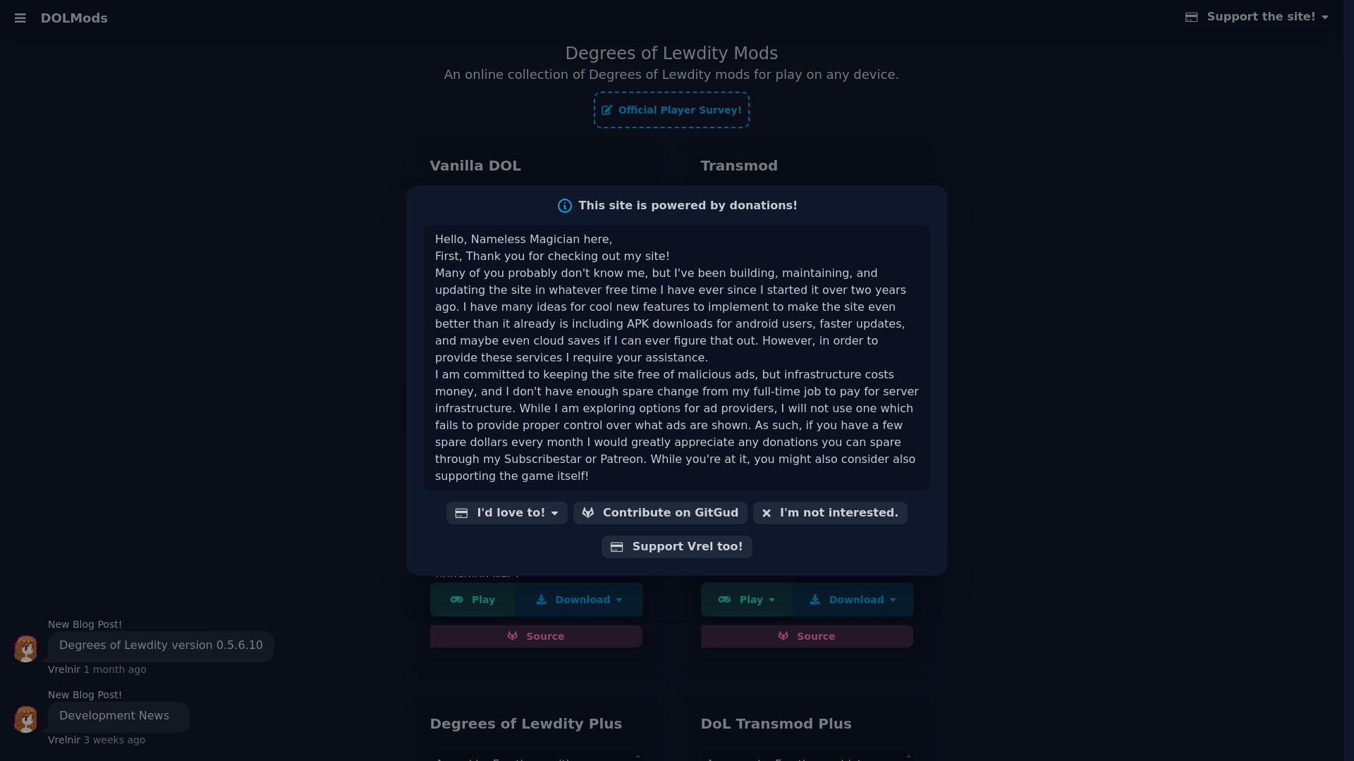 website screenshot of https://dolmods3.pages.dev/