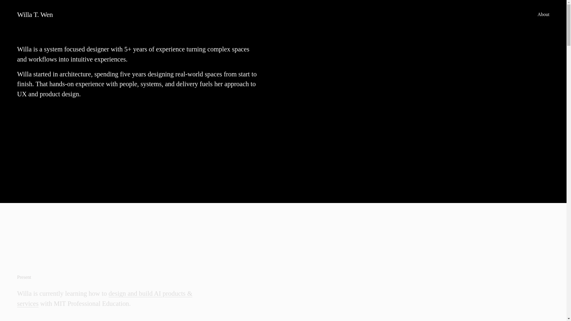 website screenshot of https://willawen.space/