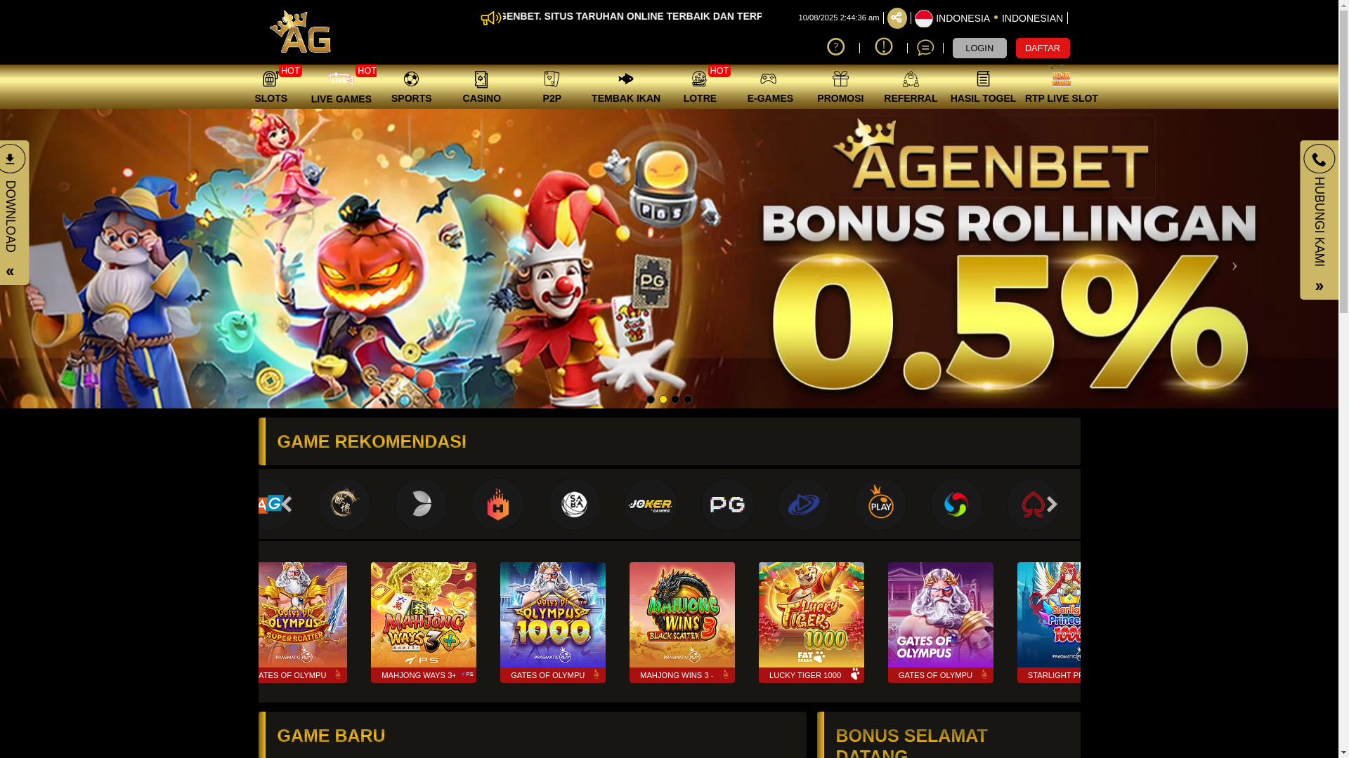 website screenshot of https://agenbetamp.shop/