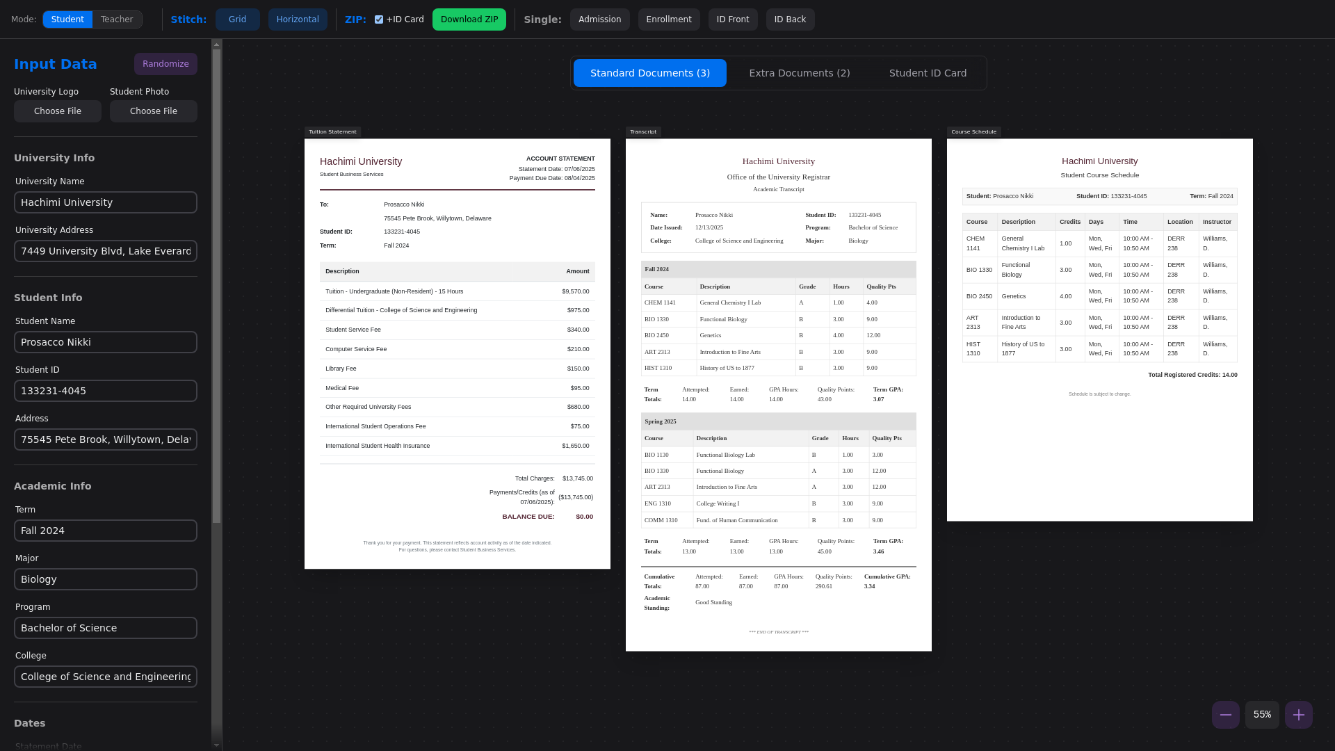website screenshot of https://academic-generator.pages.dev/