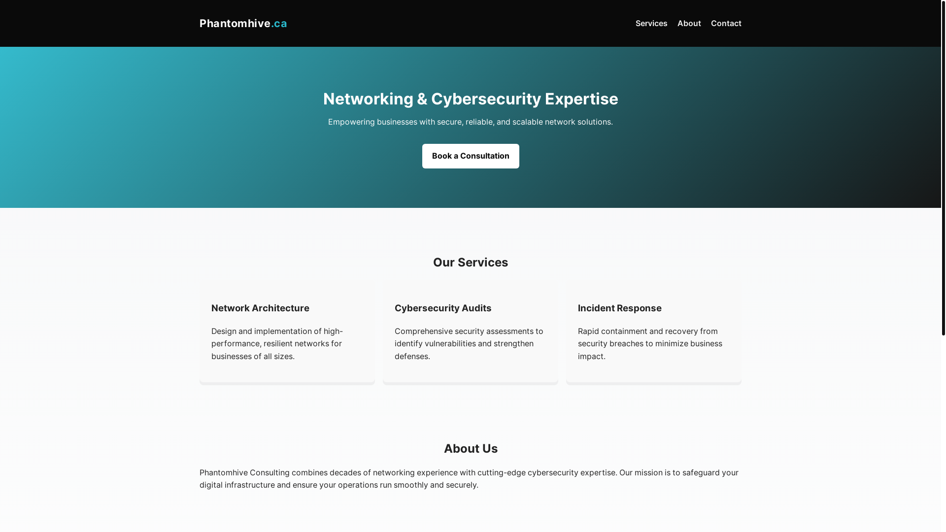 website screenshot of https://phantomhive.pages.dev/