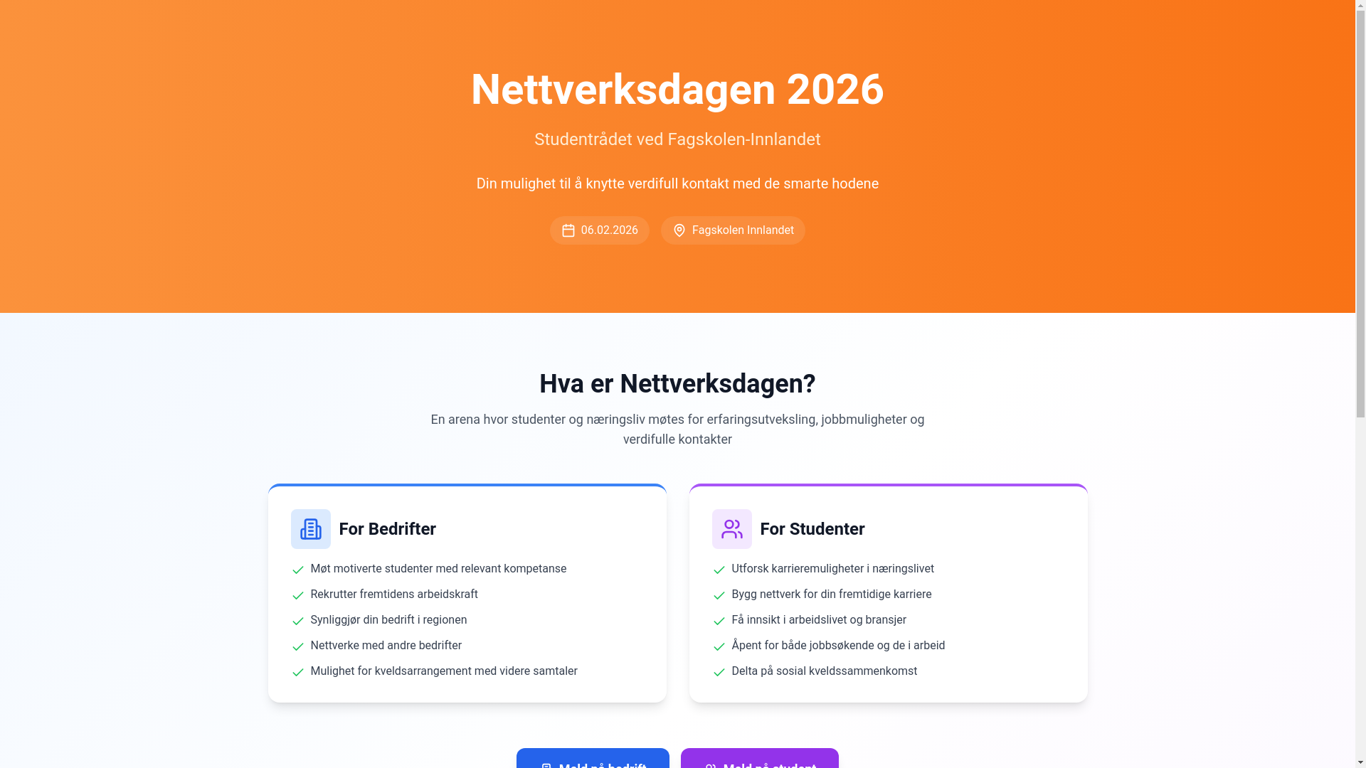 website screenshot of https://nettverkdagen.no/