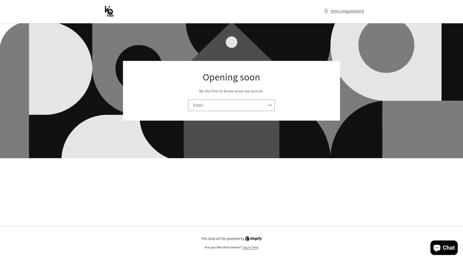 website screenshot of https://kqmerch.com/