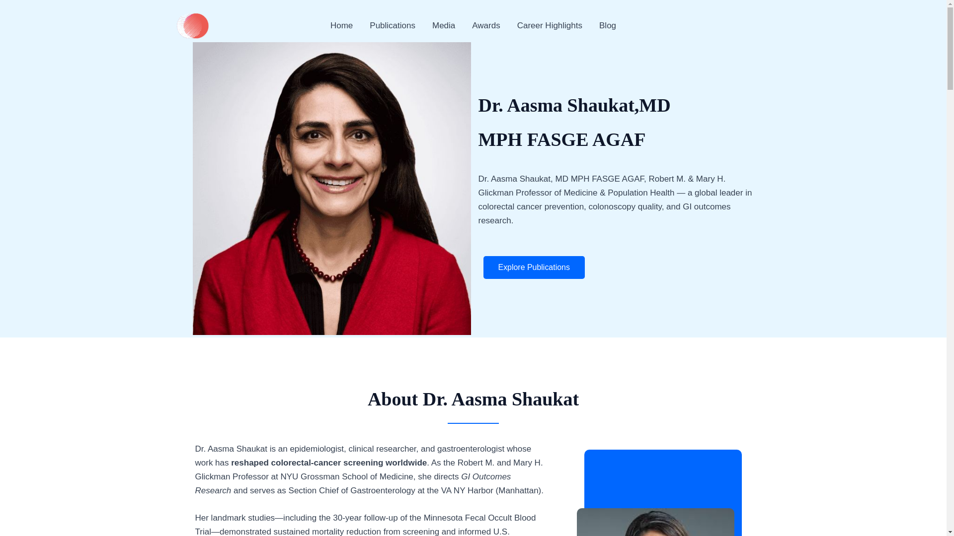 website screenshot of https://aasmashaukatmd.com/