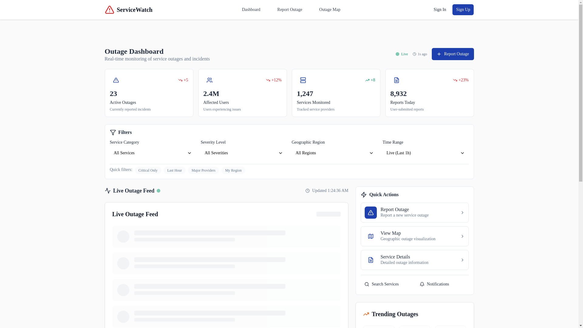 website screenshot of https://service-watch.org/