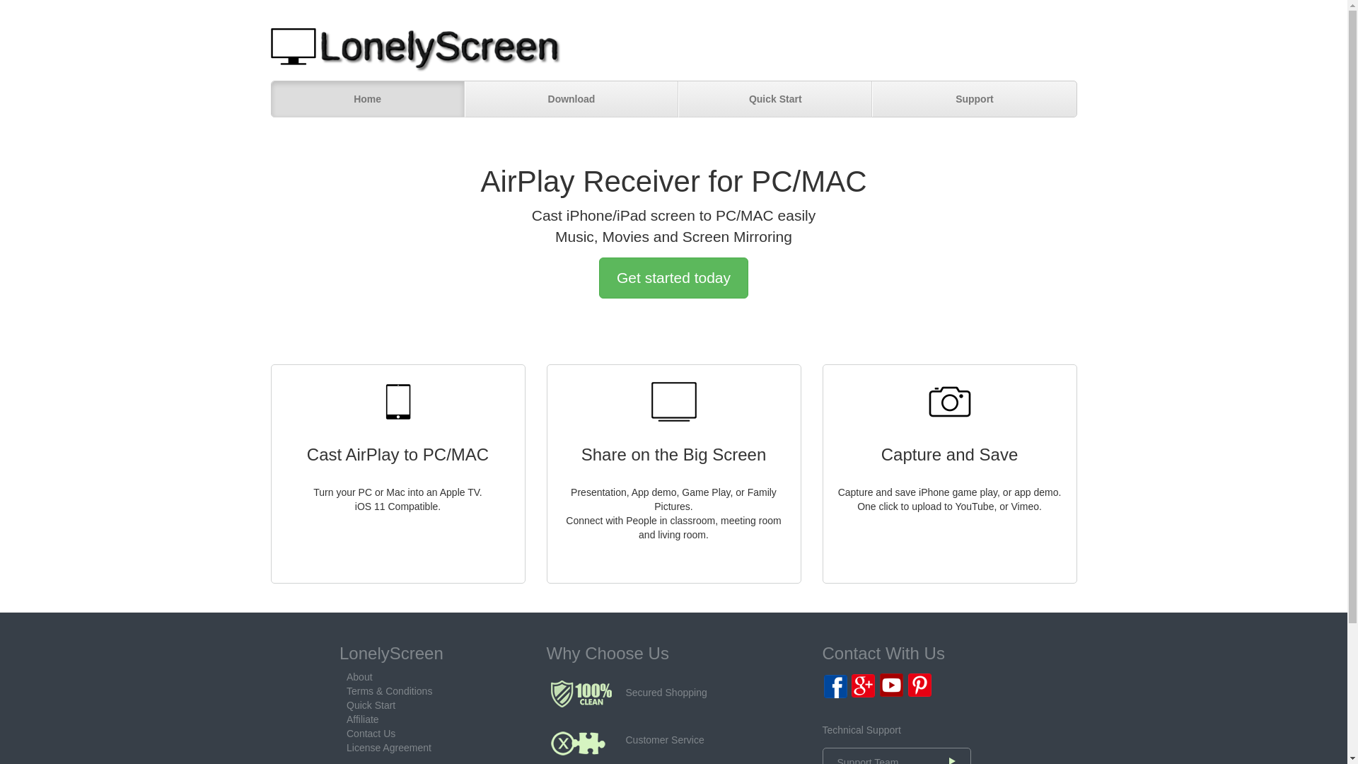 website screenshot of https://www.lonelyscreen.com/