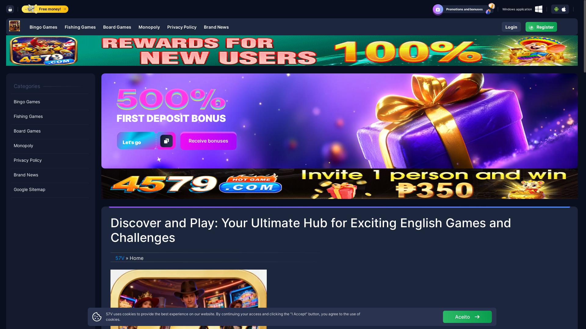 website screenshot of https://57vnet.com/