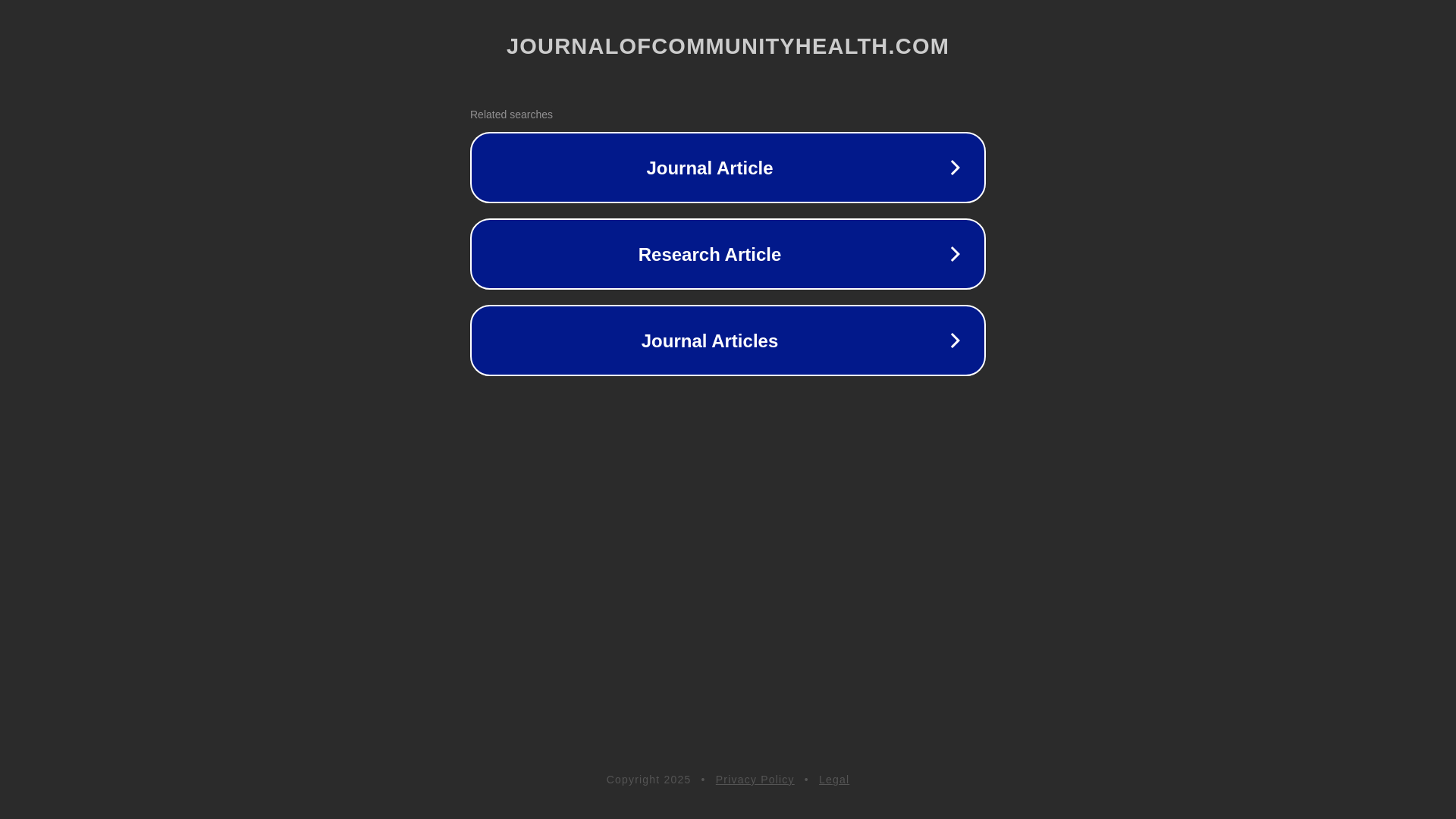 website screenshot of https://journalofcommunityhealth.com/