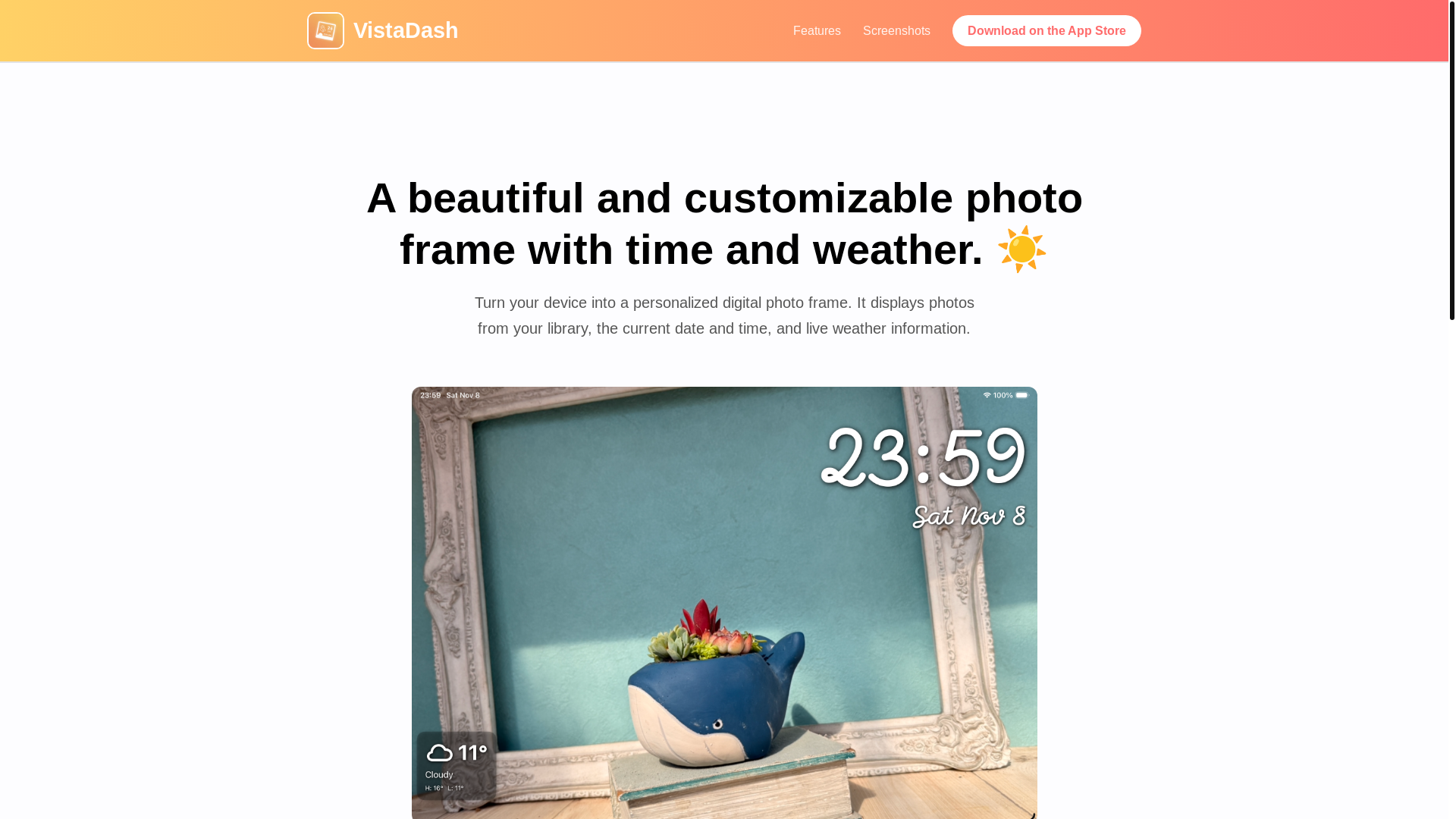 website screenshot of https://vistadash-homepage.pages.dev/