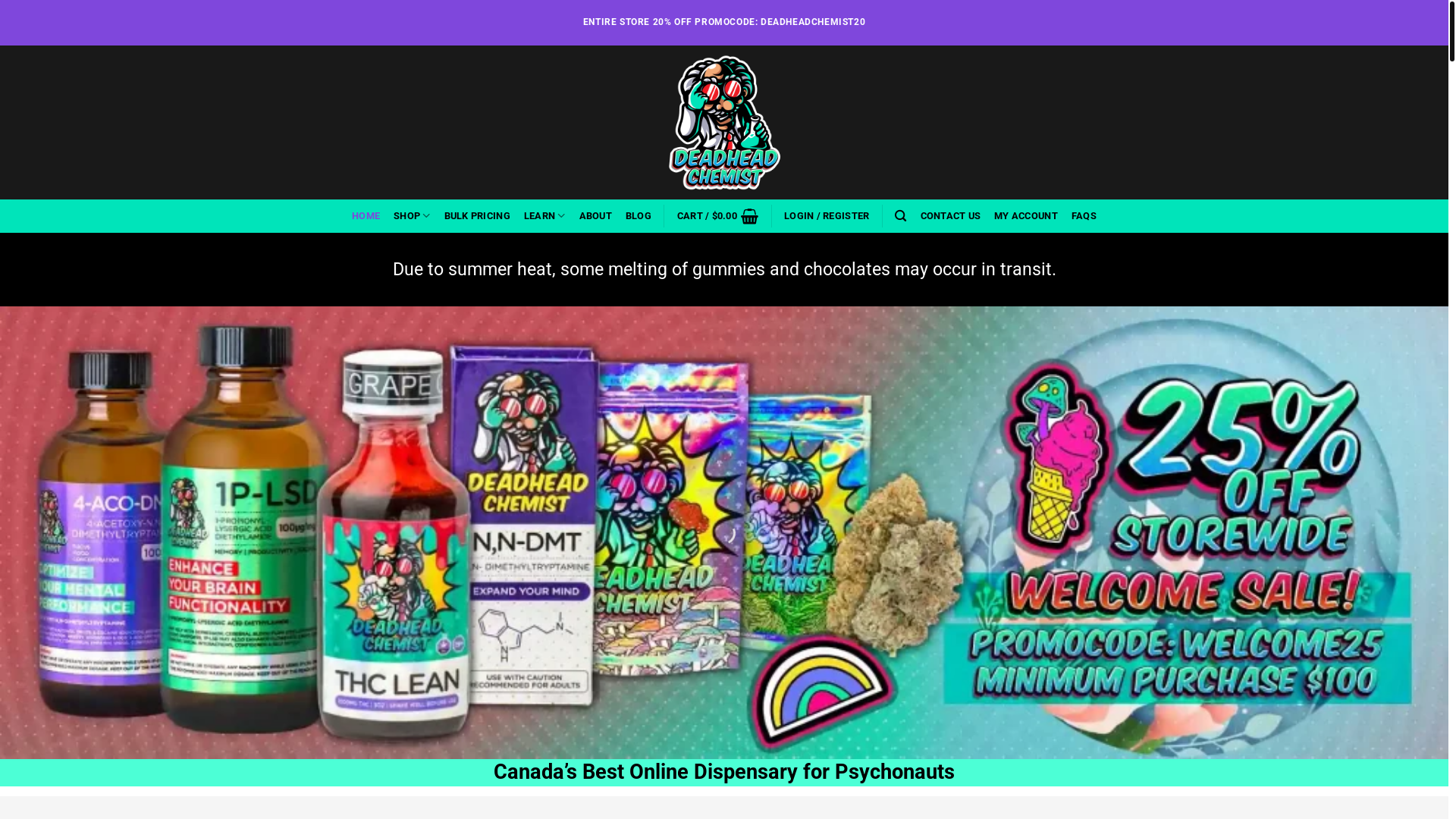 website screenshot of https://deadheadchemist.com/