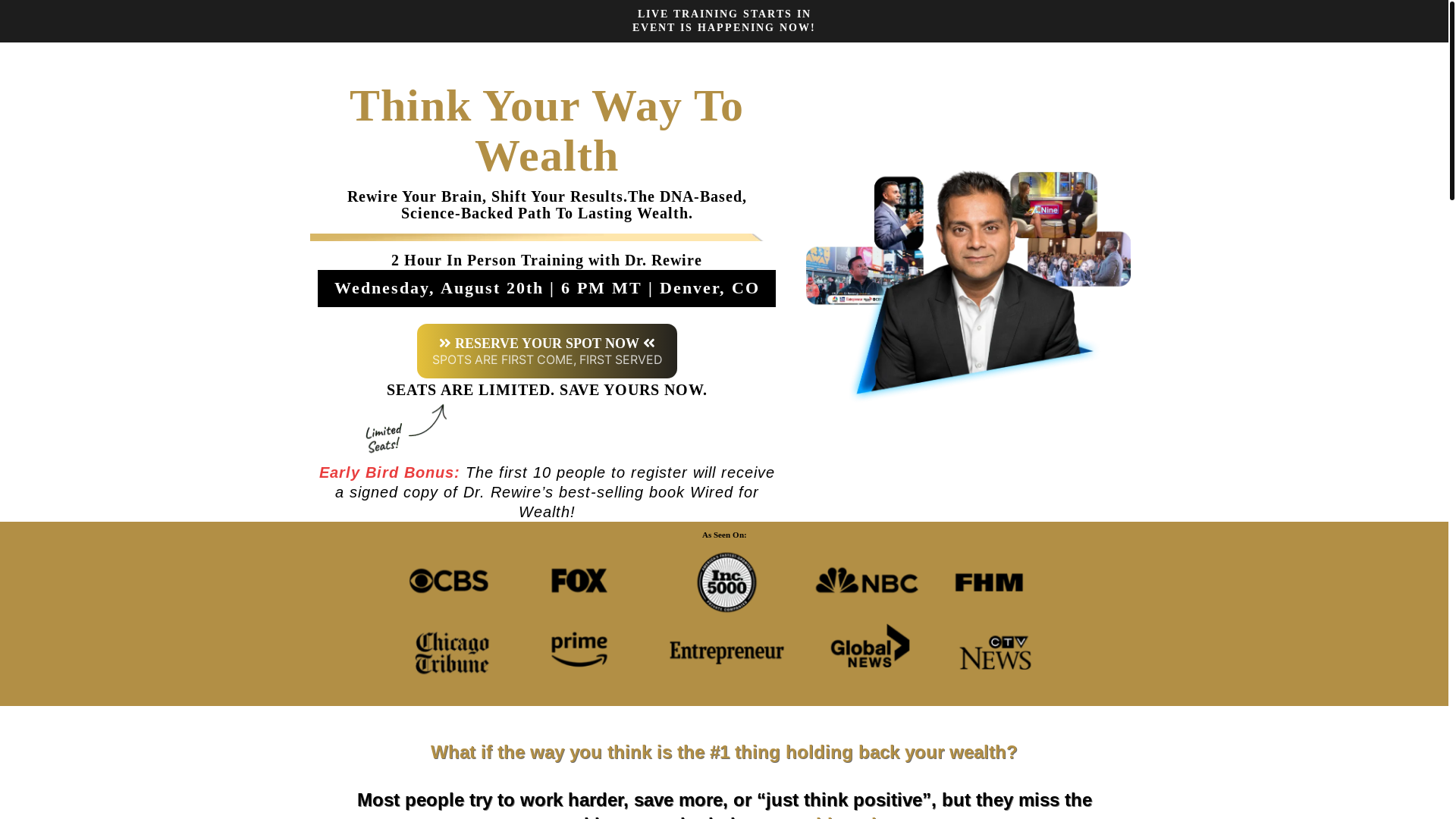 website screenshot of https://drrewireevent.com/
