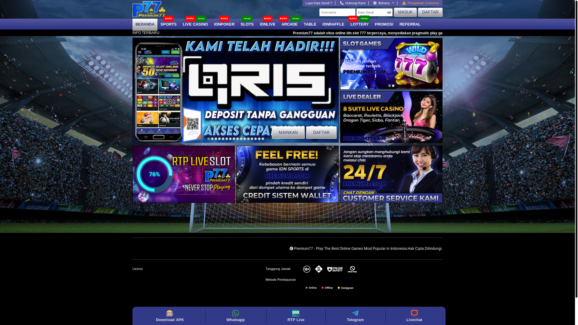 website screenshot of https://sawahcuanp77.org/