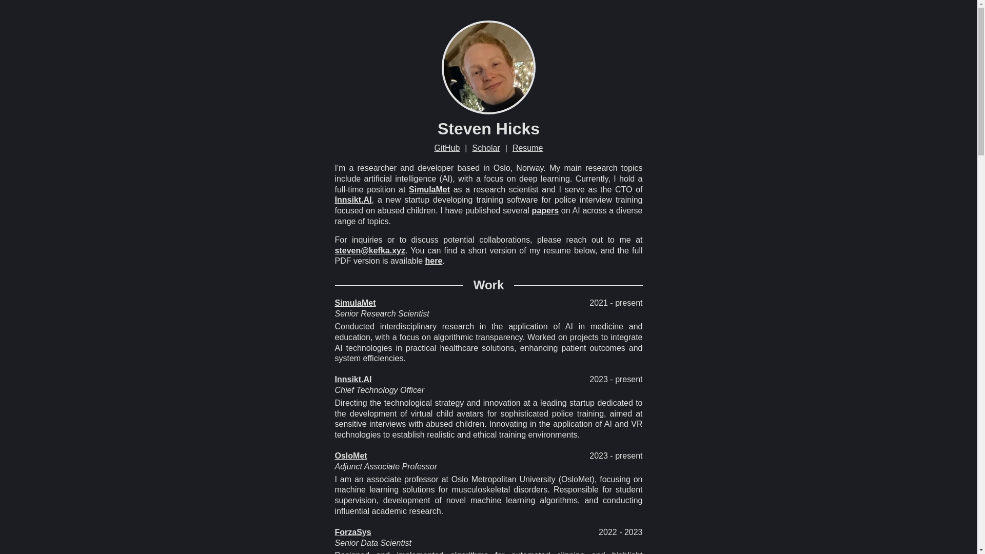 website screenshot of https://stevenhicks-xyz.pages.dev/
