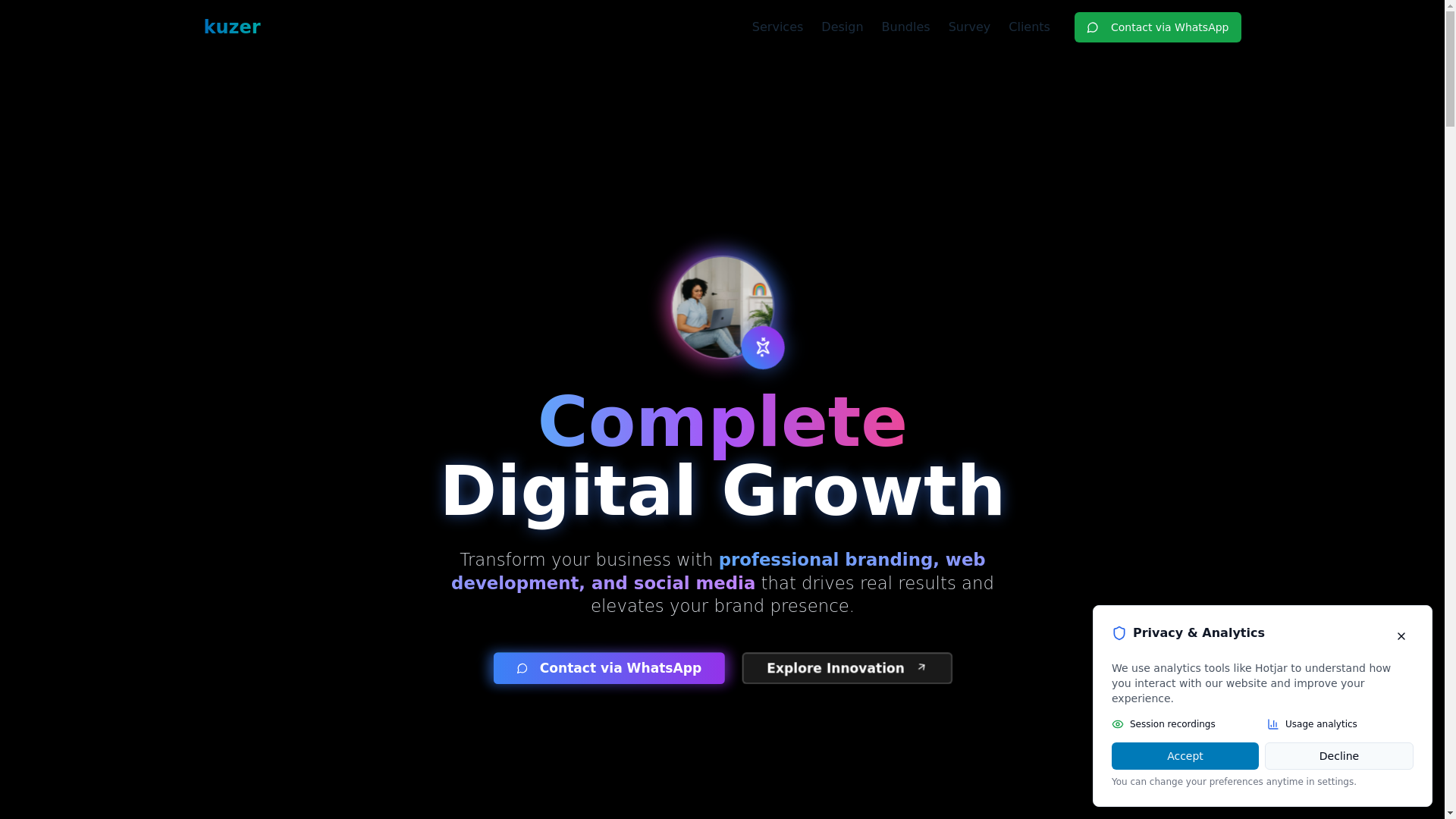 website screenshot of https://kuzanet.co.ke/